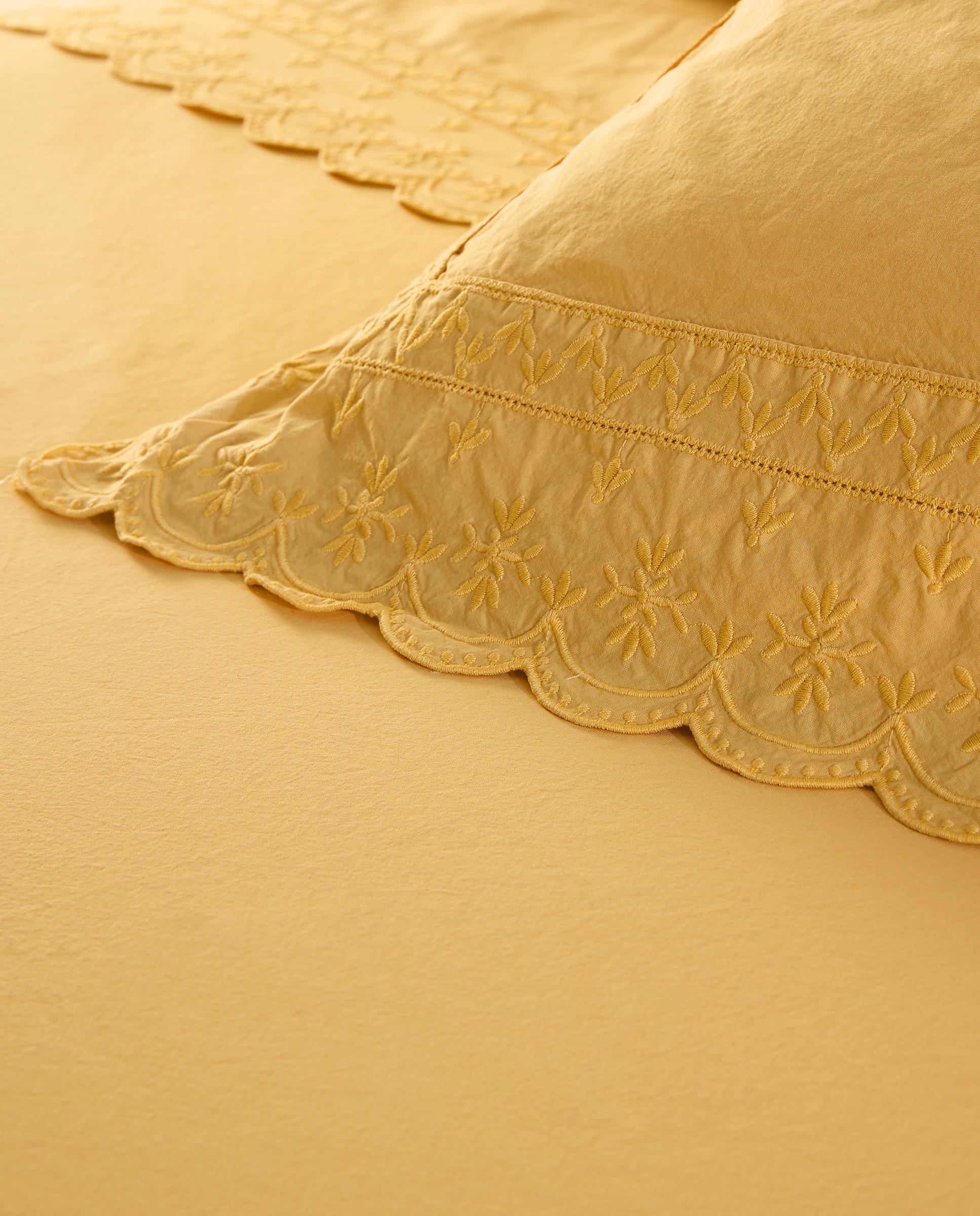 Capa de Almofada de Algodão Anaïs Amarelo-3