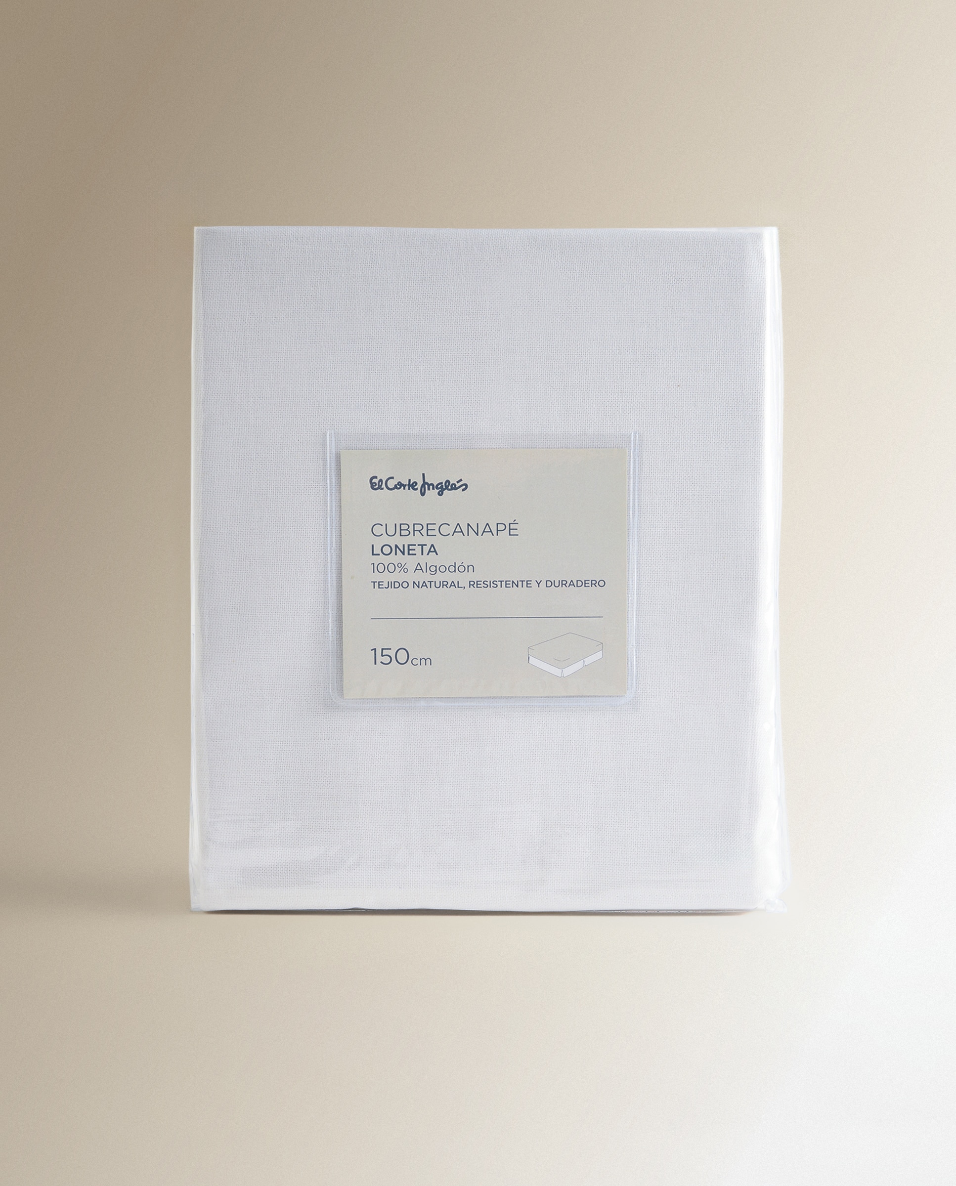 Cobertura para Sommier 35 cm em Lona Fina Basic El Corte Inglés Branco-3