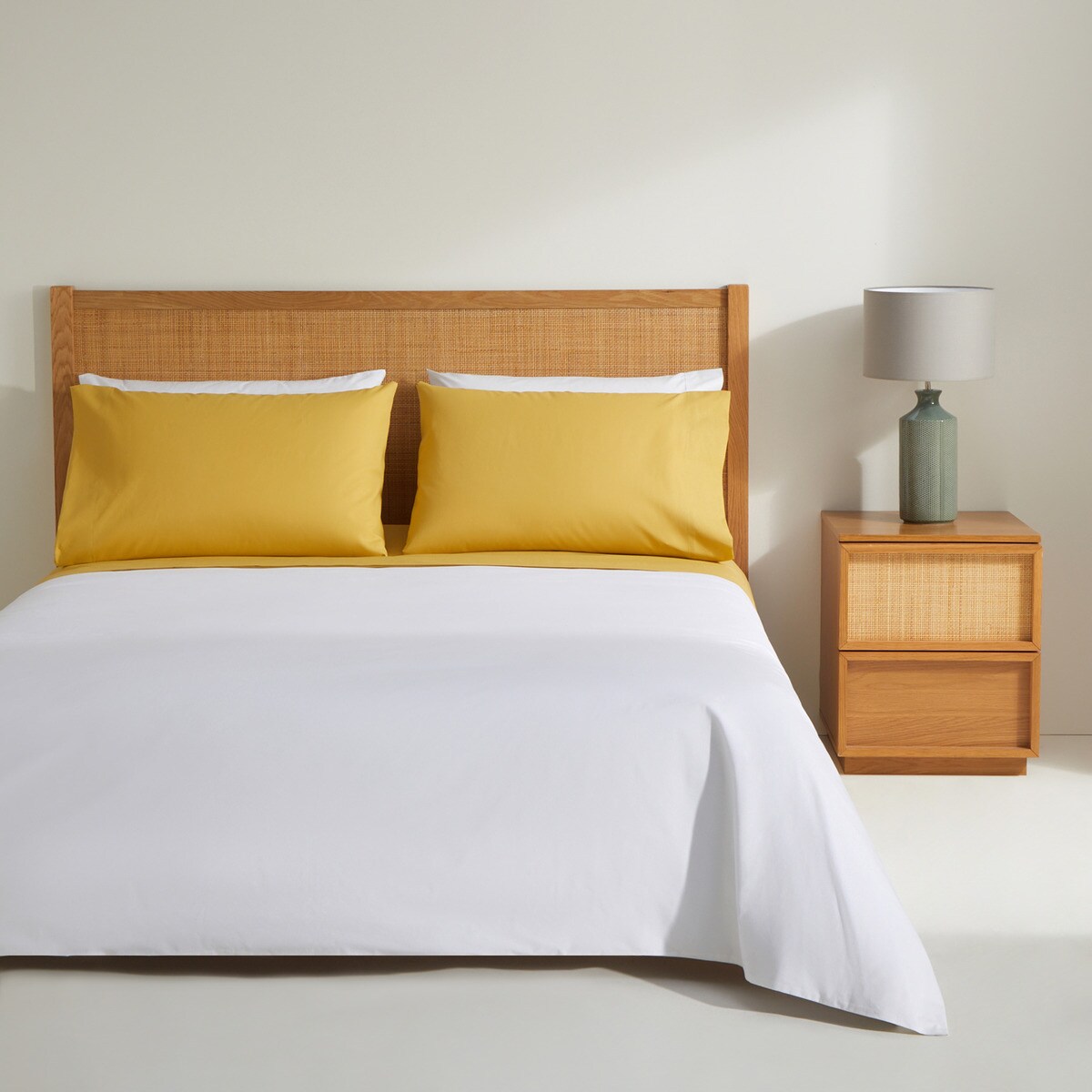 Sábana encimera Básico Nuestro Mejor Precio - El Corte Inglés - Rosa Cama 90 cm Mostaza-2