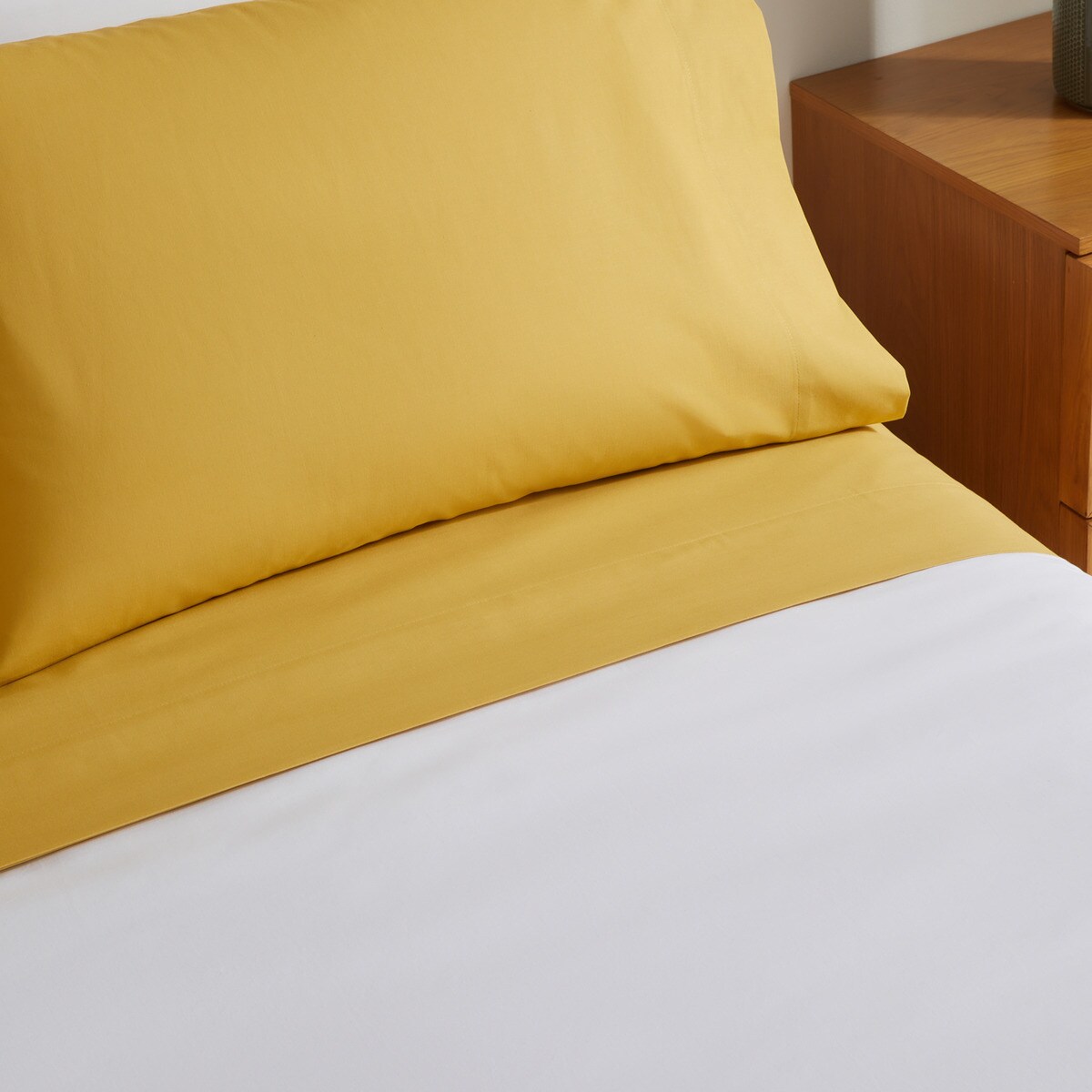 Sábana encimera Básico Nuestro Mejor Precio - El Corte Inglés - Rosa Cama 90 cm Mostaza-3