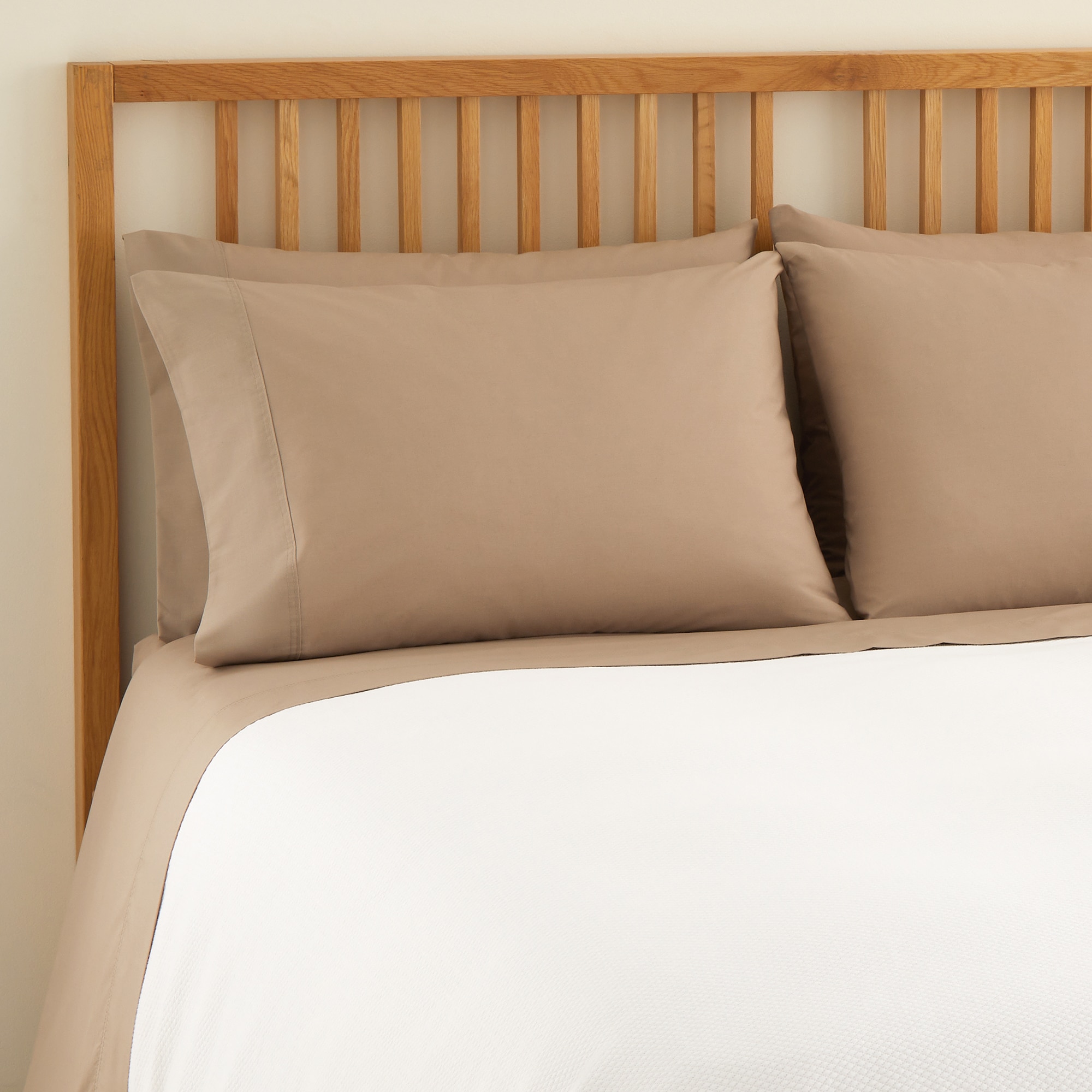 Sábana encimera Polialgodón Percal 180 hilos El Corte Inglés - Tostado Cama 90 cm Tostado-1