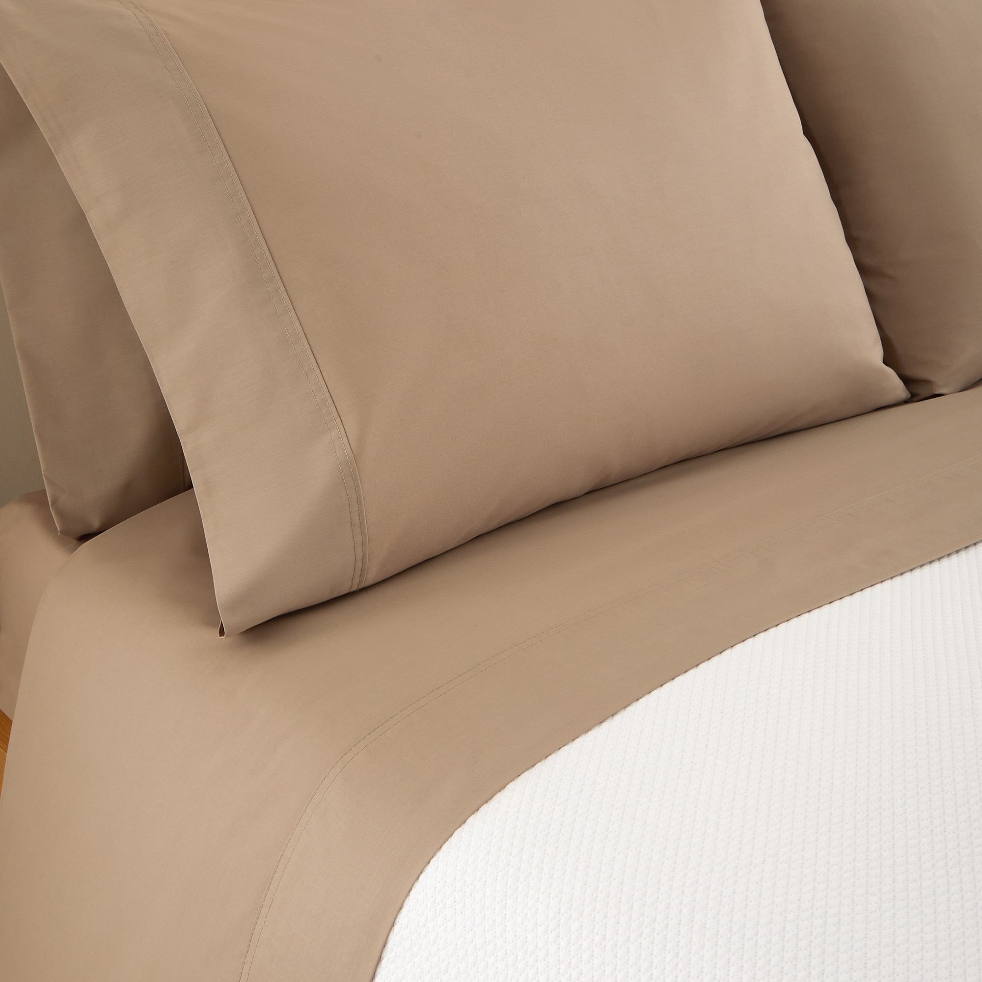 Sábana encimera Polialgodón Percal 180 hilos El Corte Inglés - Tostado Cama 90 cm Tostado-2