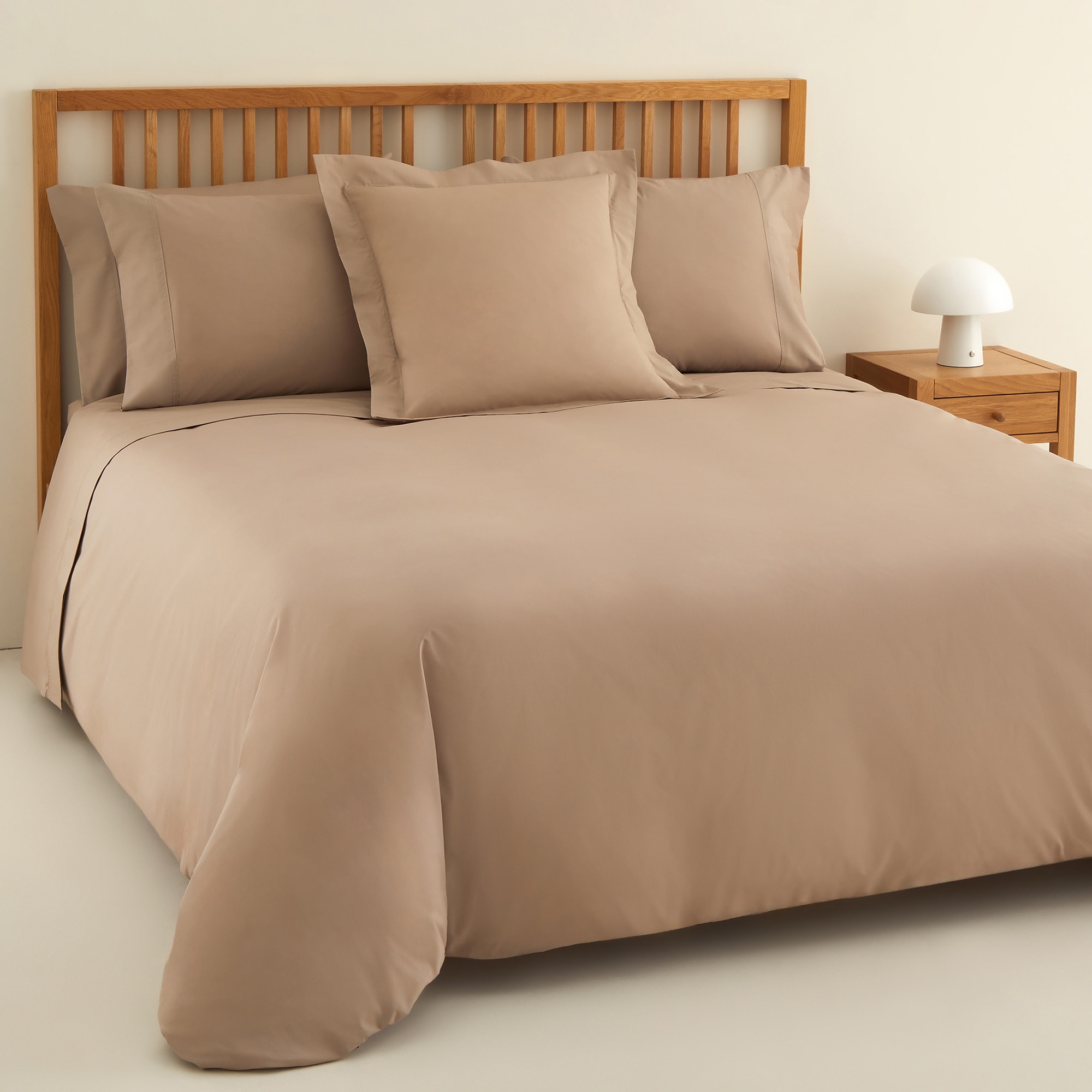 Sábana encimera Polialgodón Percal 180 hilos El Corte Inglés - Tostado Cama 90 cm Tostado-4