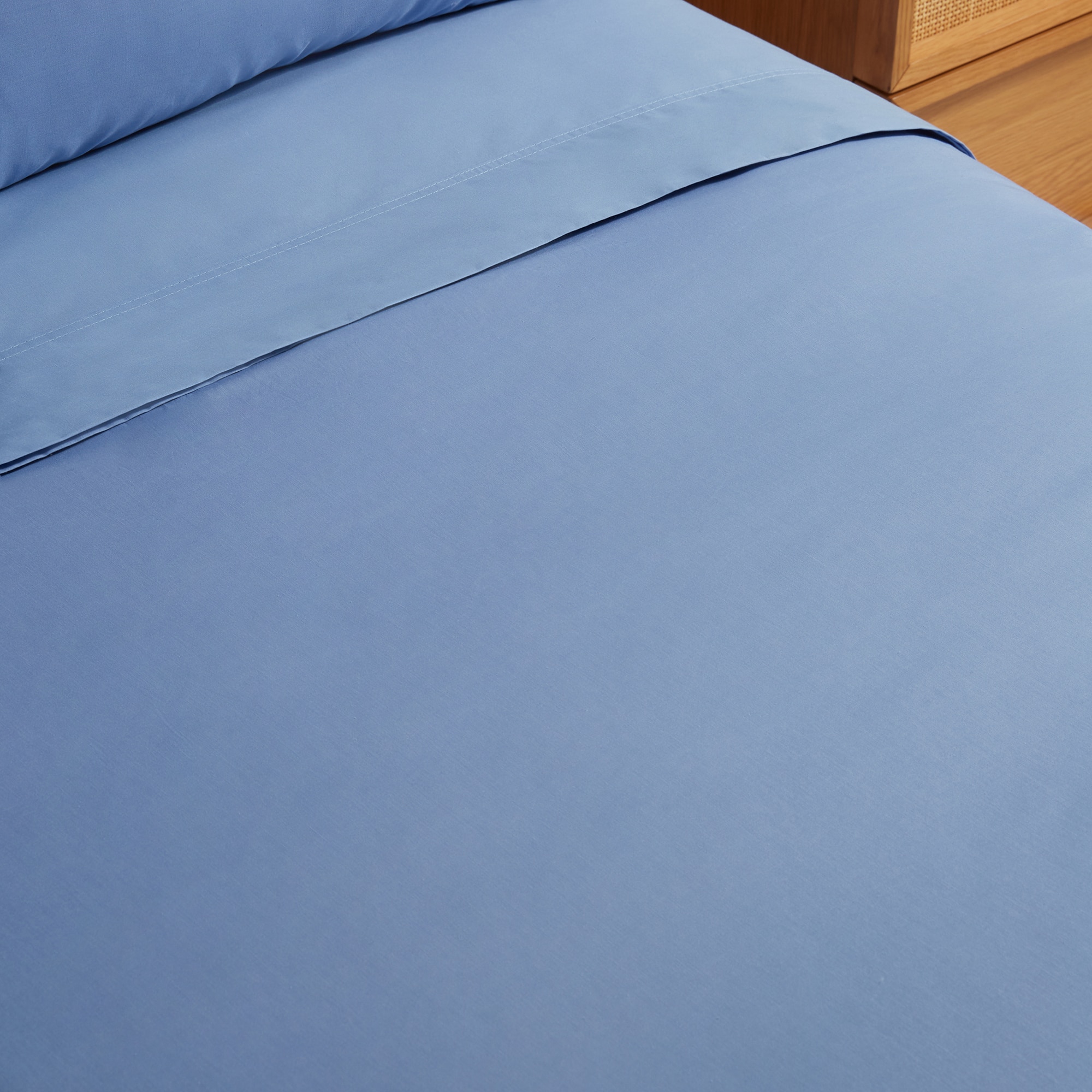 Sábana encimera Polialgodón Percal 180 hilos El Corte Inglés - Azul Cama 180 cm Azul-3