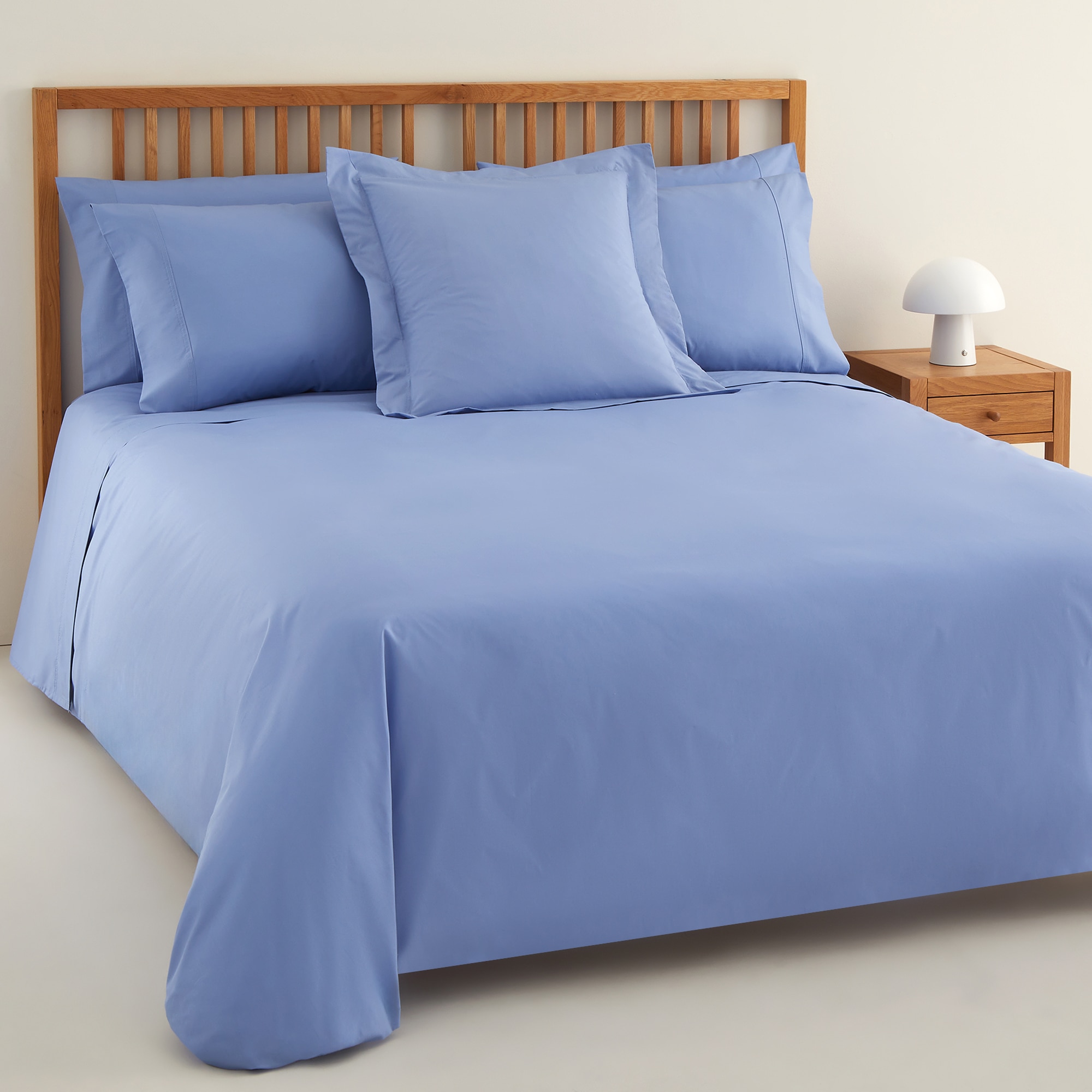Sábana encimera Polialgodón Percal 180 hilos El Corte Inglés - Azul Cama 180 cm Azul-4