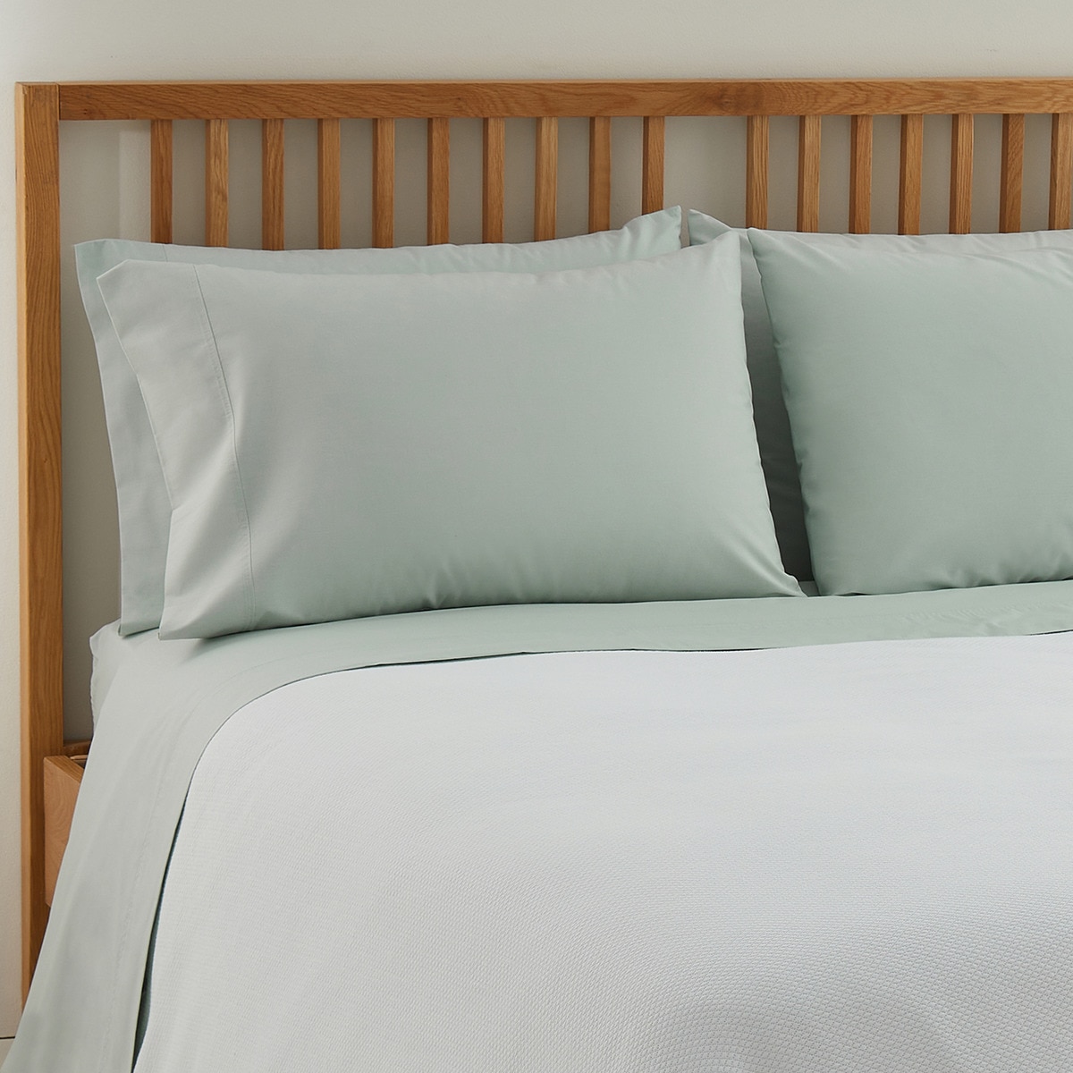 Sábana encimera Polialgodón Percal 180 hilos El Corte Inglés - Verde Agua Cama 180 cm Verde Agua-1