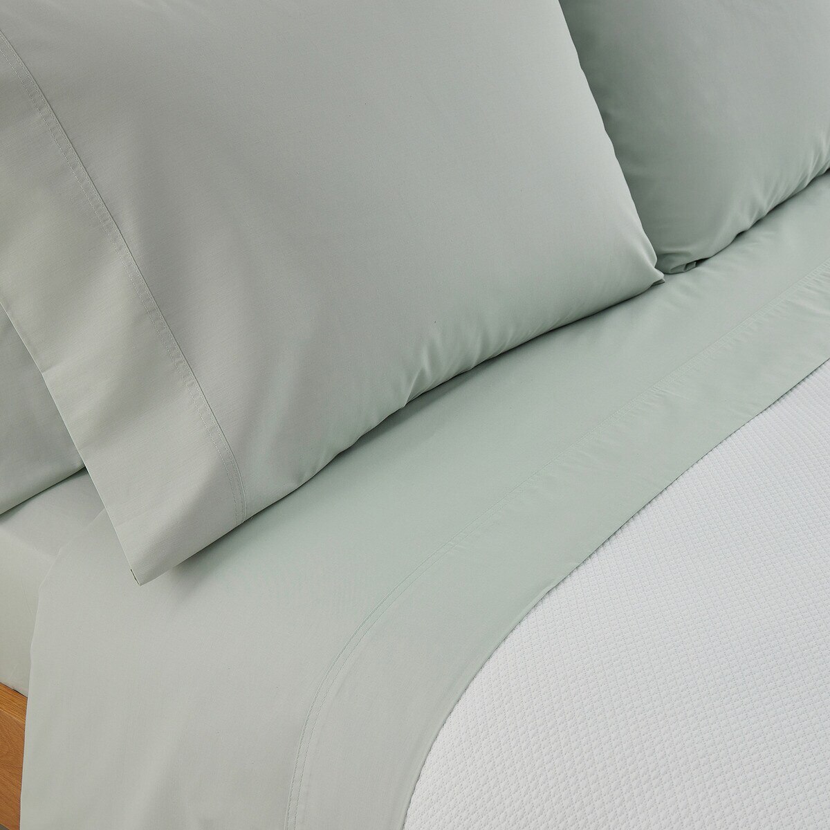 Sábana encimera Polialgodón Percal 180 hilos El Corte Inglés - Verde Agua Cama 180 cm Verde Agua-2