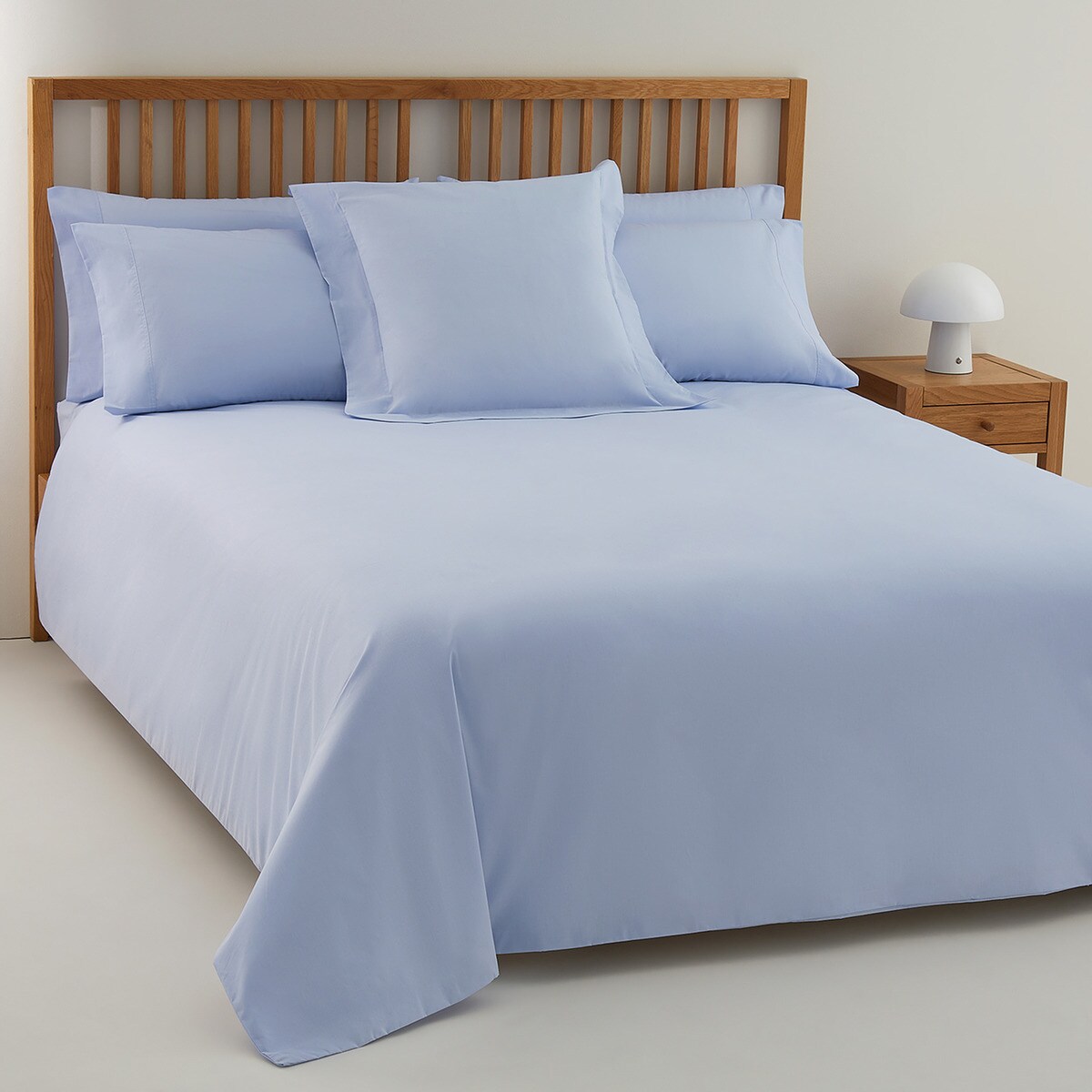 Sábana encimera Polialgodón Percal 180 hilos El Corte Inglés - Azul Cielo Cama 90 cm Azul Cielo-4