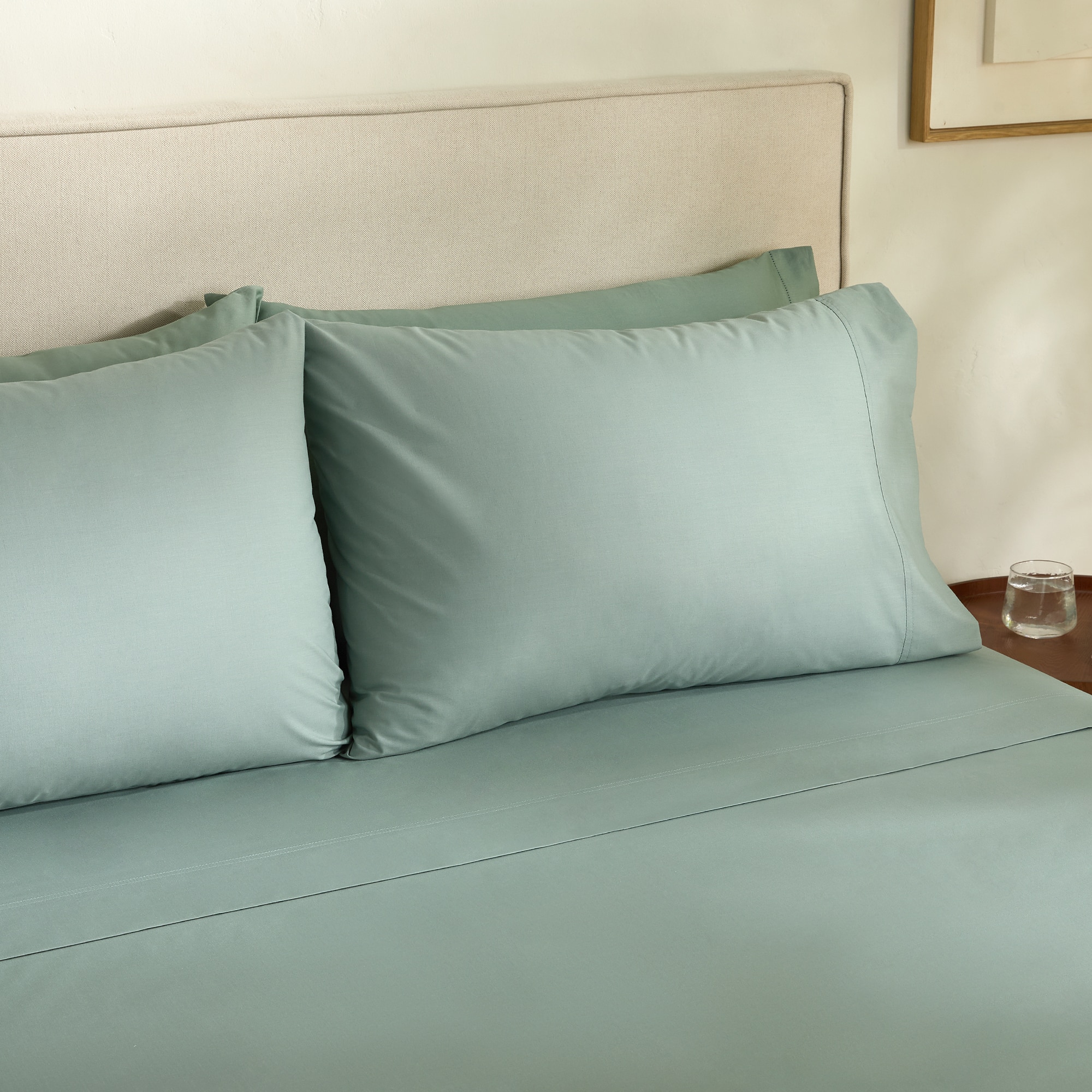 Sábana encimera Polialgodón Percal 180 hilos El Corte Inglés - Verde Cama 90 cm Verde-1