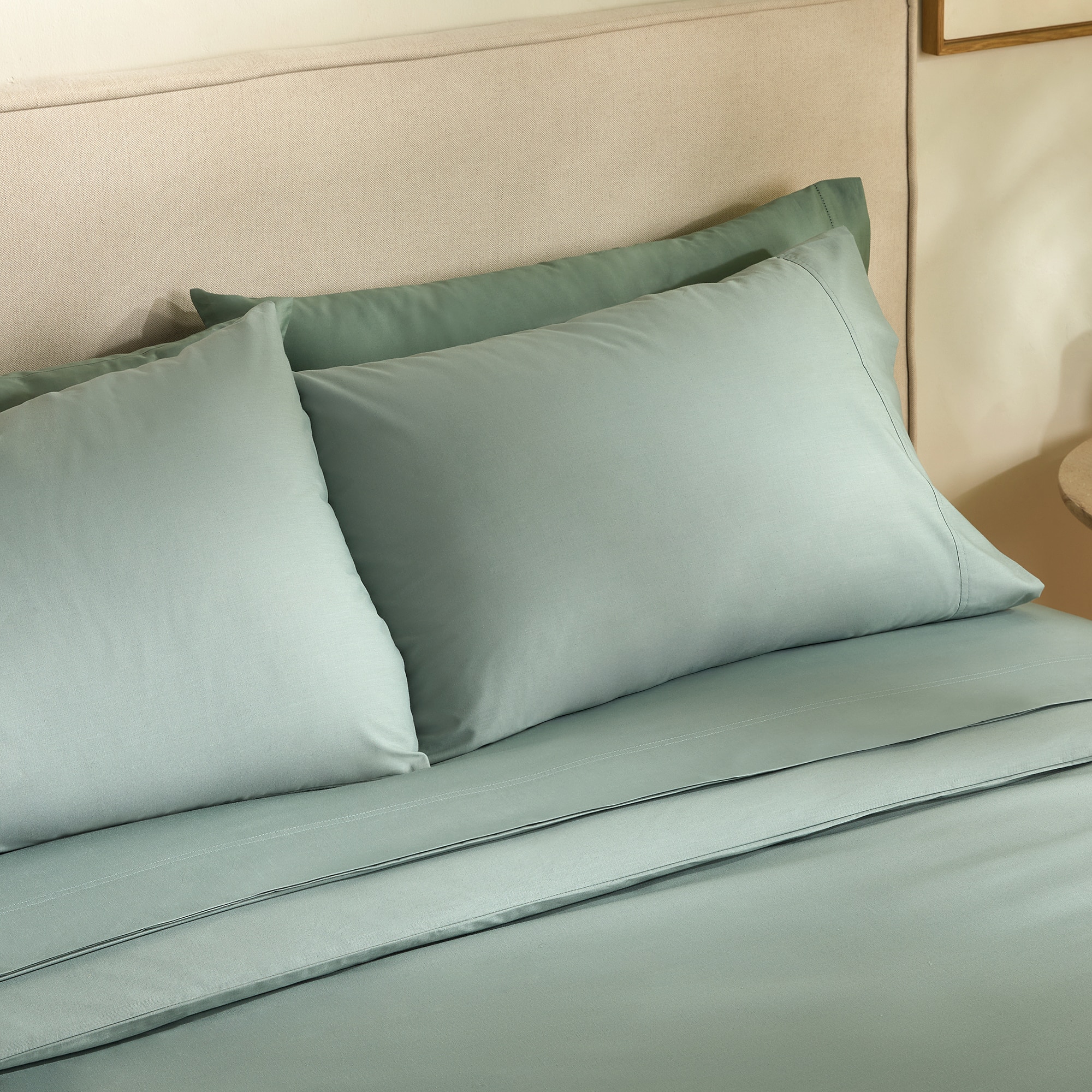 Sábana encimera Polialgodón Percal 180 hilos El Corte Inglés - Verde Cama 90 cm Verde-4