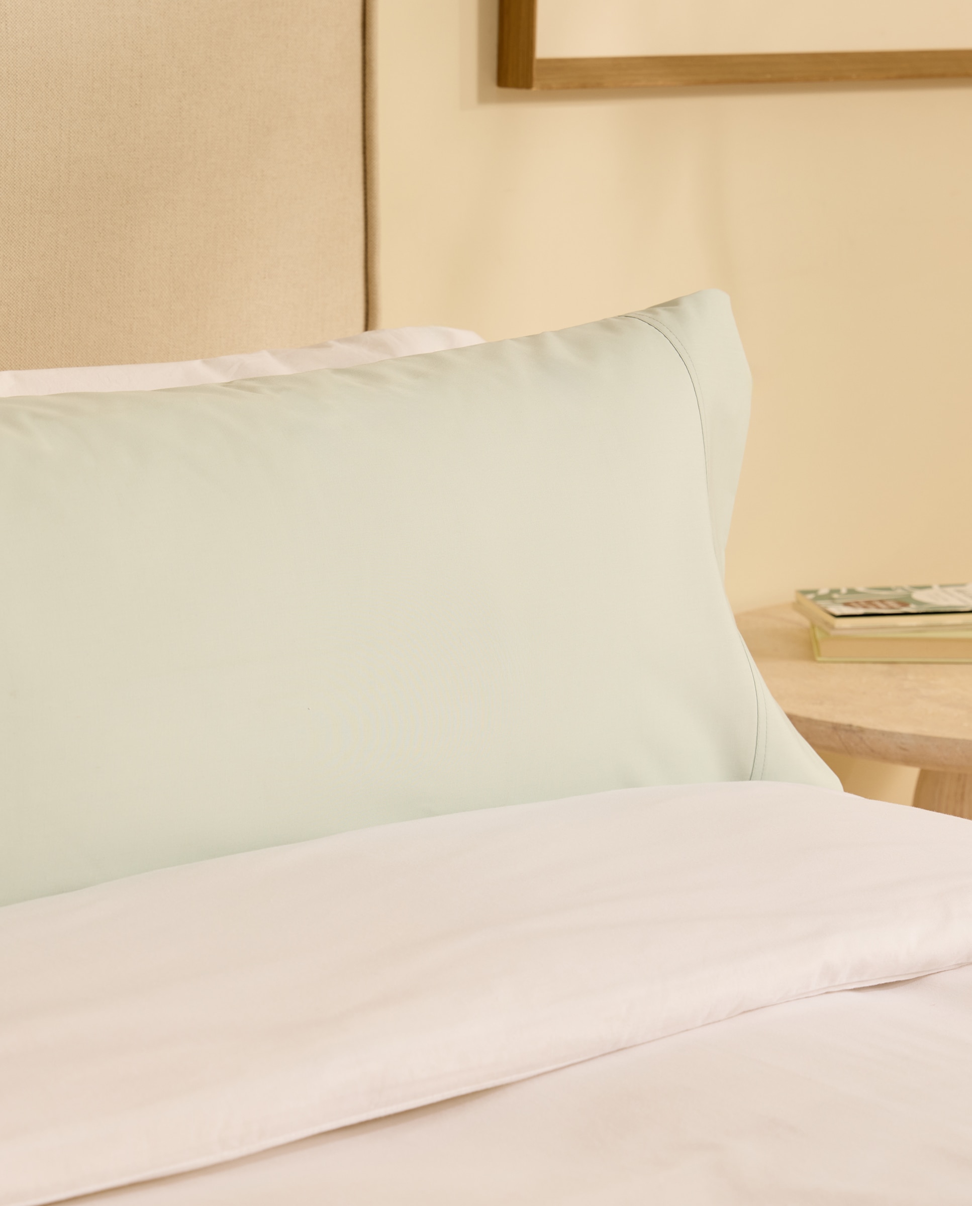 Funda de almohada Polialgodón Percal 180 hilos El Corte Inglés - Verde Agua Set de 2 fundas 45 x 75 cm Verde Agua-1