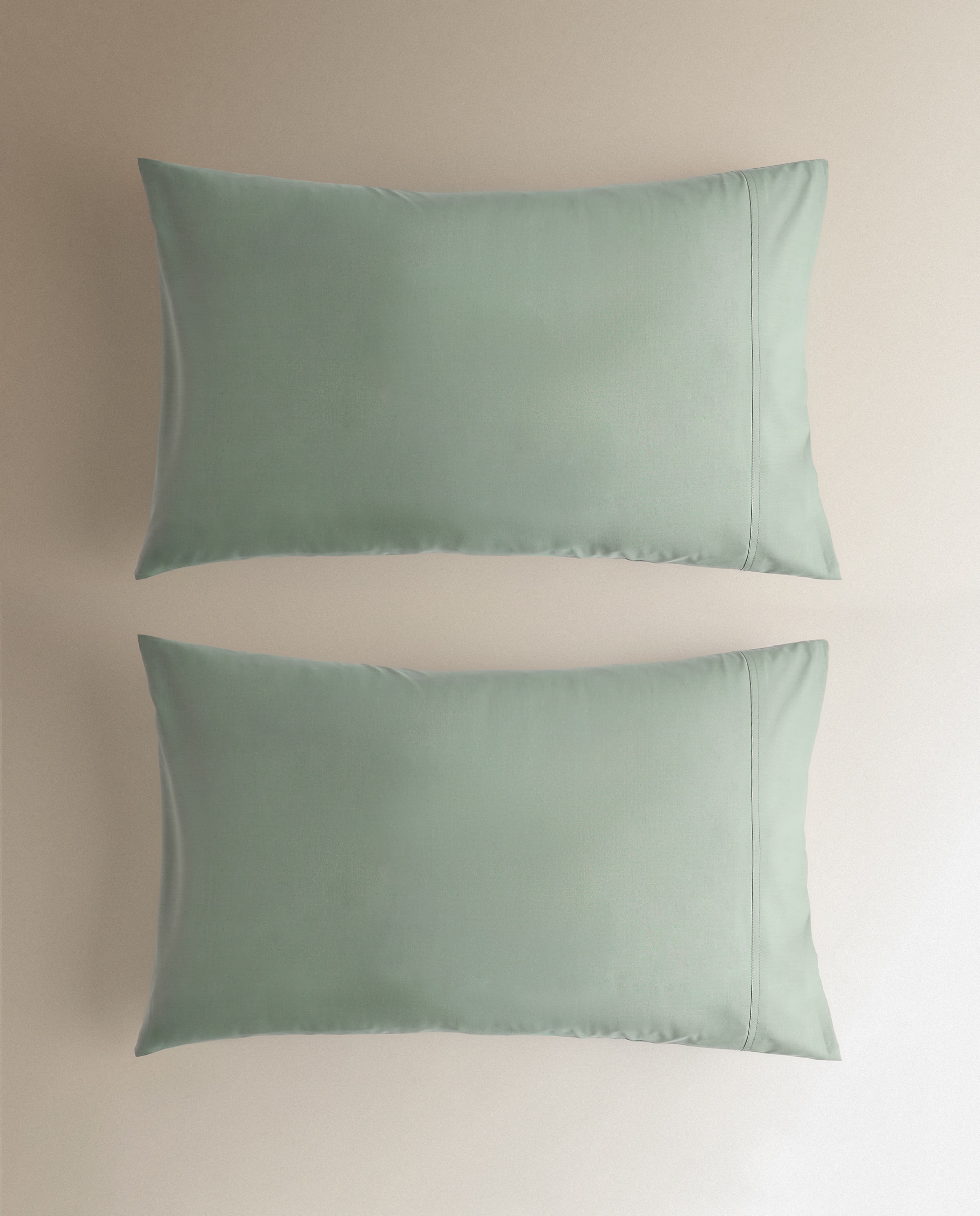 Funda de almohada Polialgodón Percal 180 hilos El Corte Inglés - Verde Set de 2 fundas 45 x 75 cm Verde-2