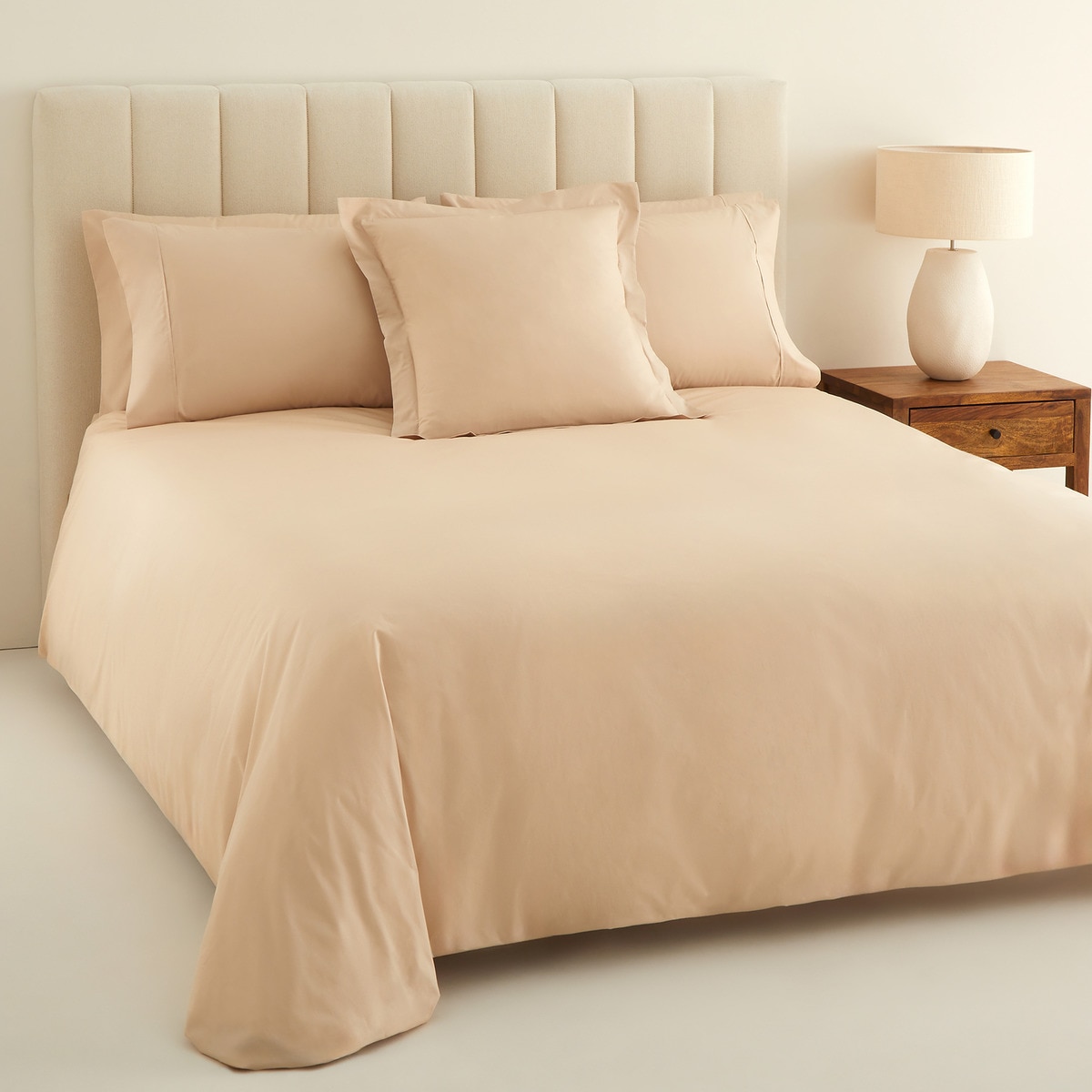 Funda nórdica Algodón Percal 200 hilos El Corte Inglés - Beige Cama 90 cm Beige-1