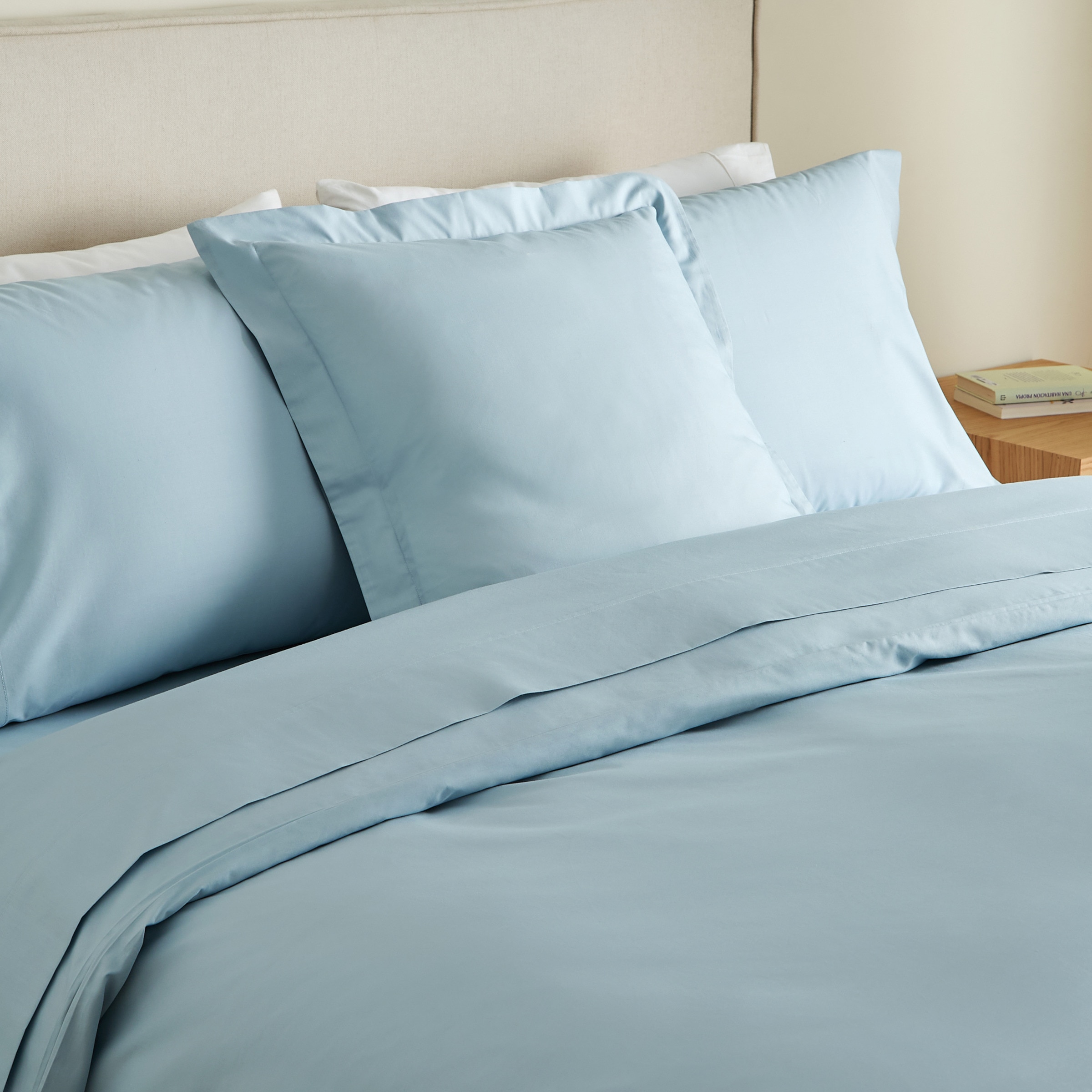 Funda nórdica Algodón Percal 200 hilos - Azul Cielo Cama 150 cm Azul Cielo-7