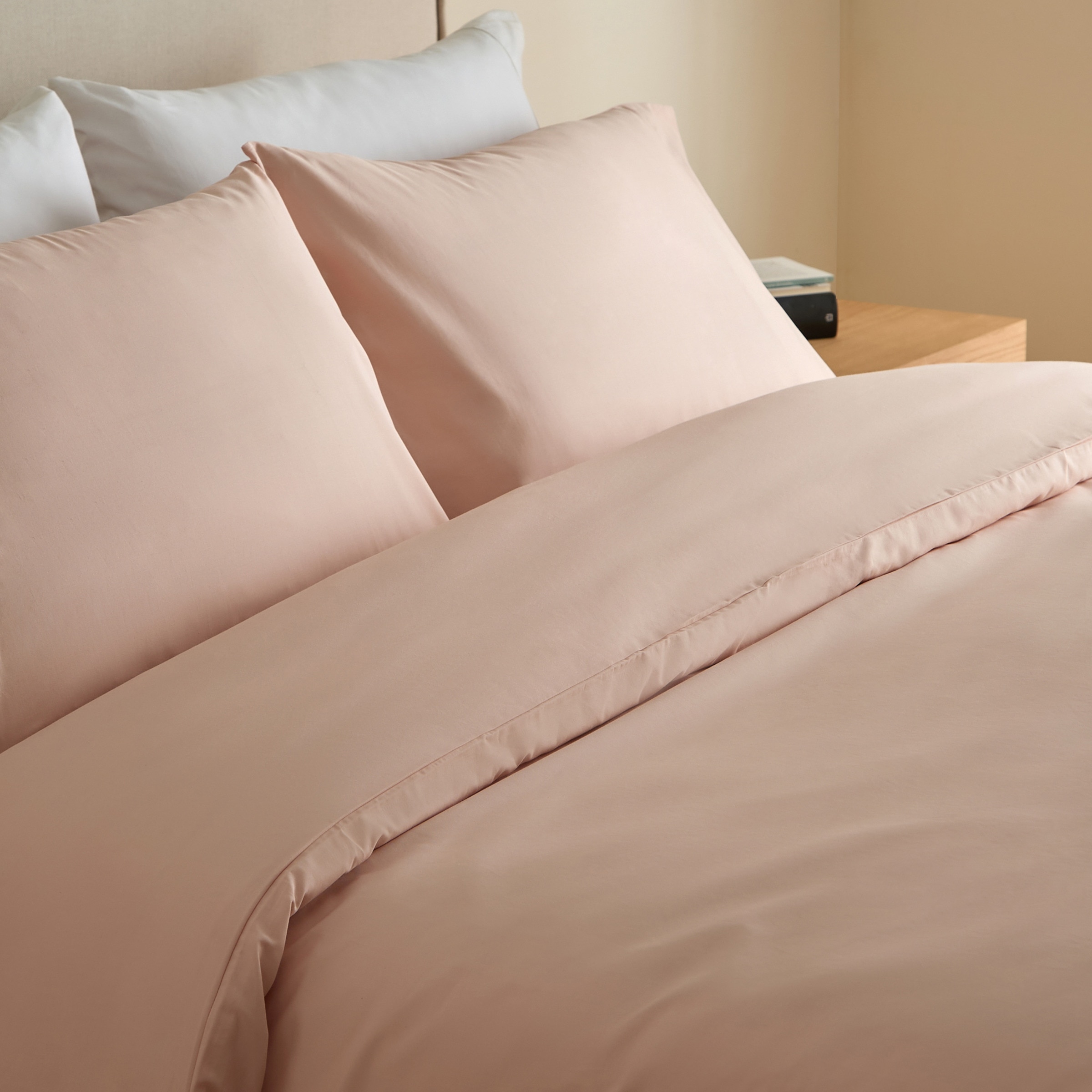 Funda nórdica Algodón Percal 200 hilos - Rosa Pétalo Cama 150 cm Rosa Pétalo-3
