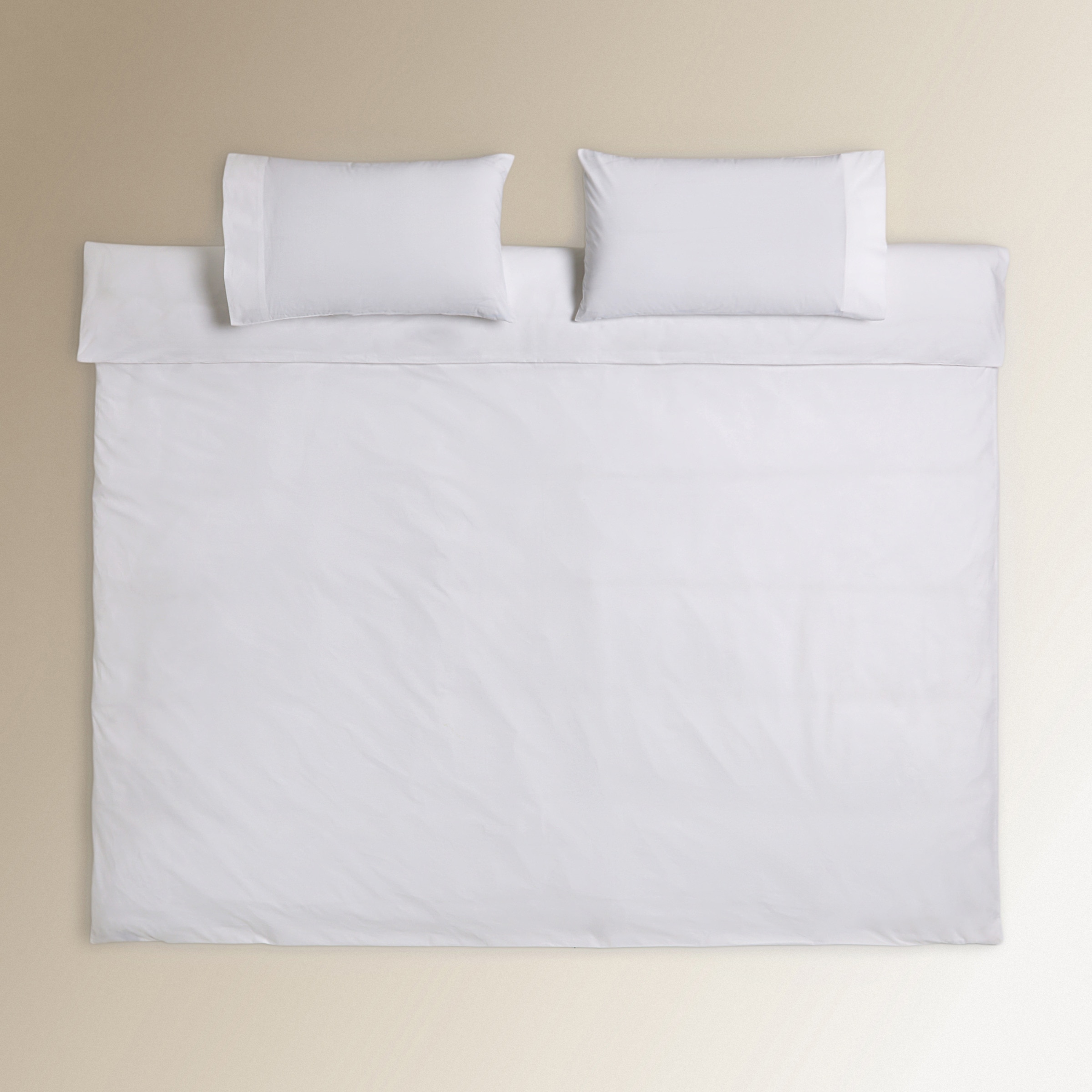 Imagen 2 de Funda nórdica Algodón Percal 200 hilos - Blanco Cama 150 cm Blanco