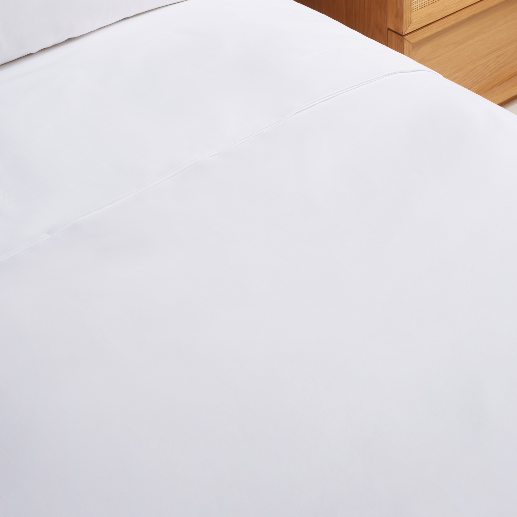 Lençol de Cima de Algodão Percal 200 Fios Branco-3