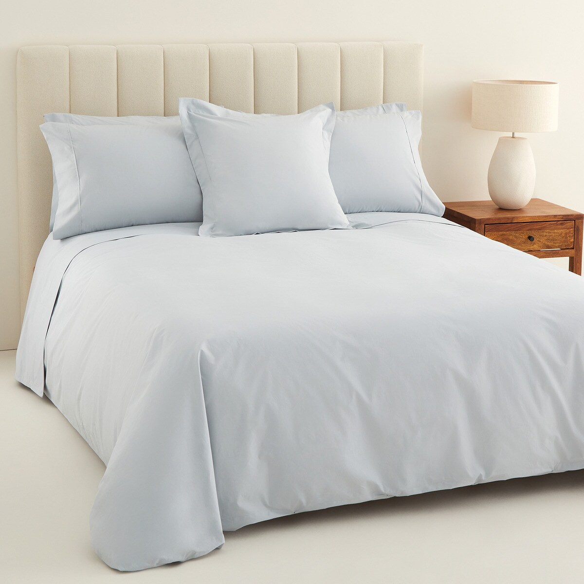 Sábana encimera Algodón Percal 200 hilos El Corte Inglés - Beige Cama 90 cm Perla-4