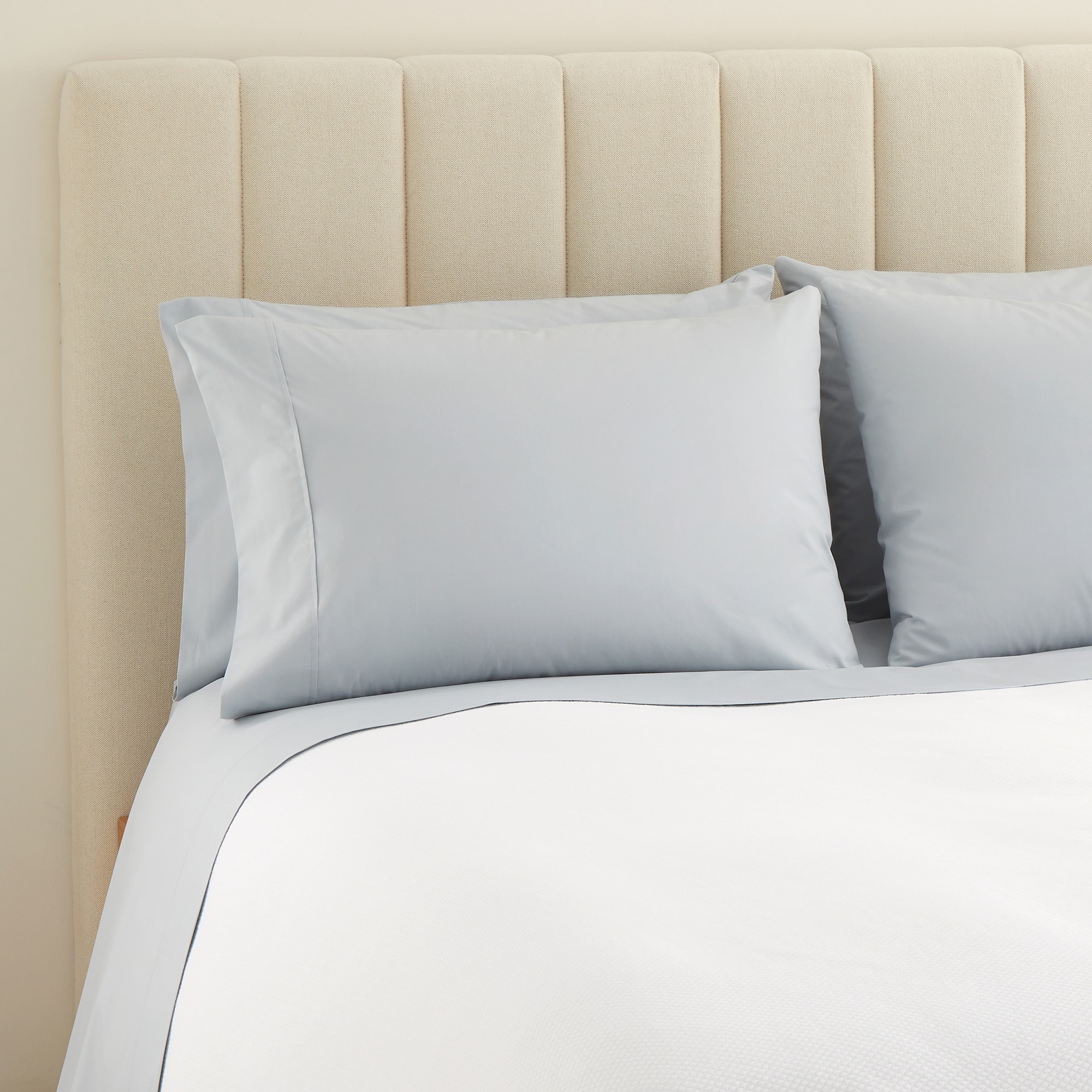 Sábana encimera Algodón Percal 200 hilos El Corte Inglés - Blanco Cama 90 cm Perla-1