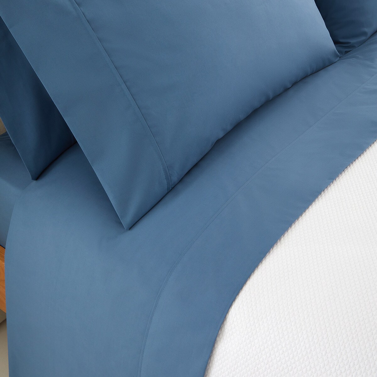 Sábana encimera Algodón Percal 200 hilos El Corte Inglés - Azul Cama 90 cm Azul-2