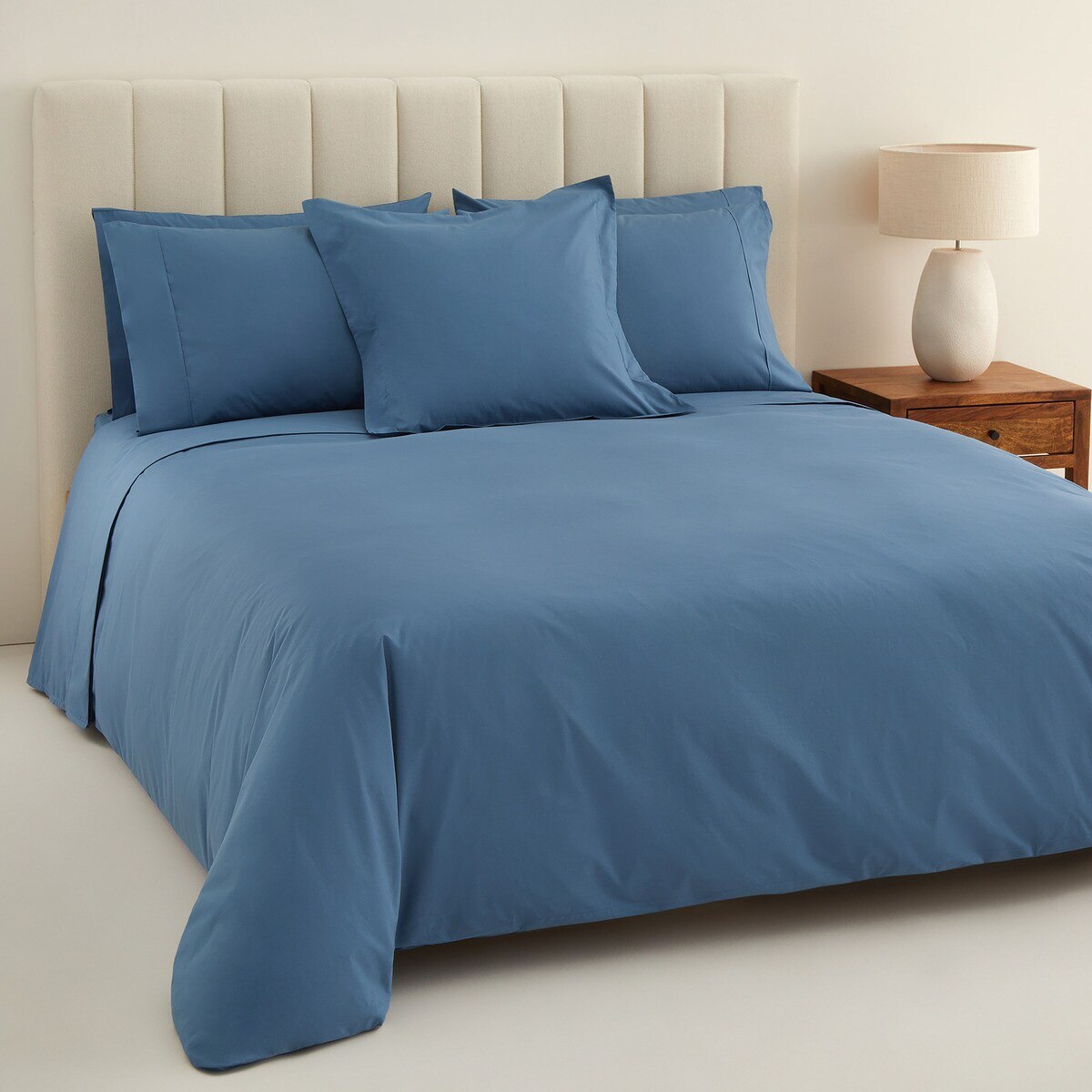 Sábana encimera Algodón Percal 200 hilos El Corte Inglés - Azul Cama 90 cm Azul-4