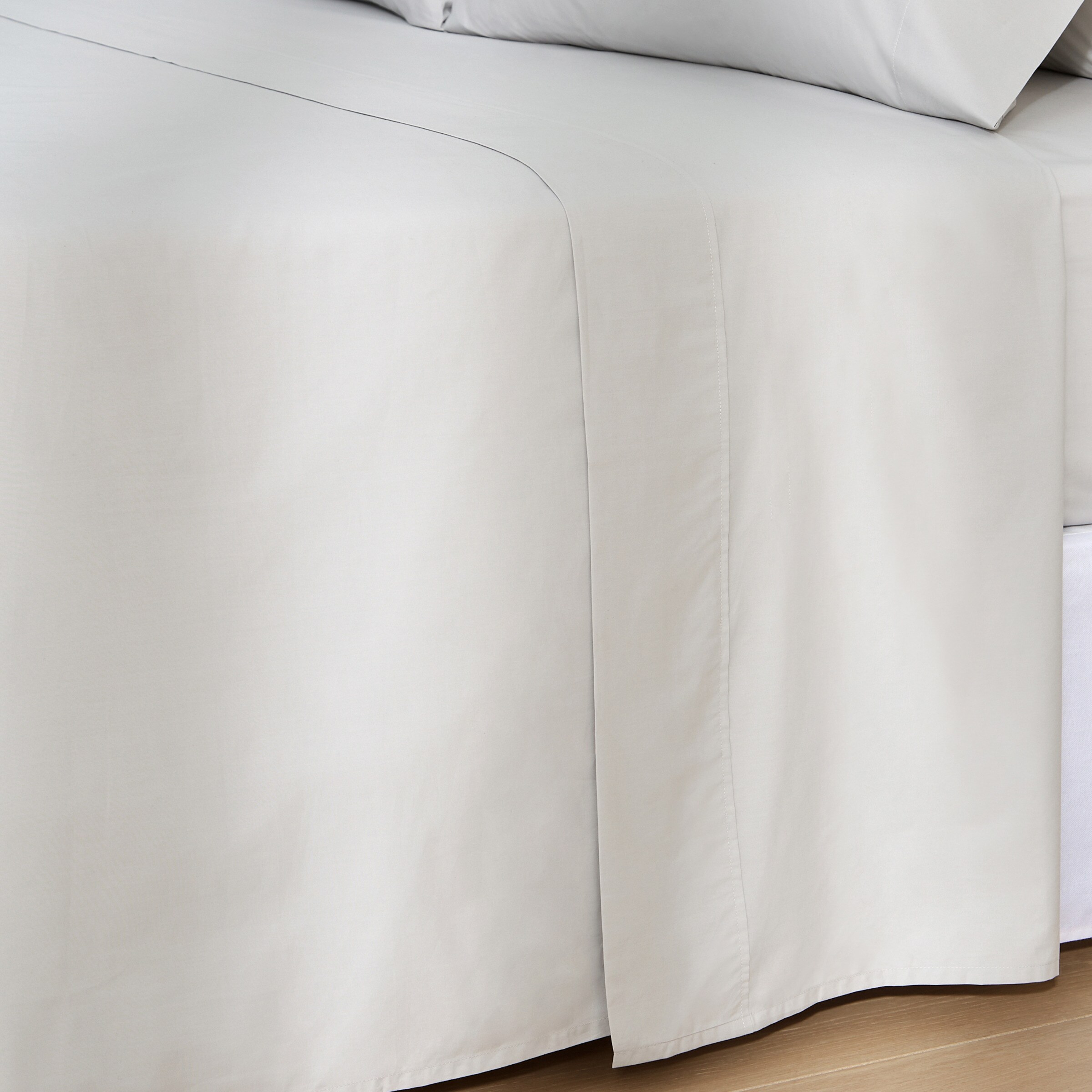Sábana encimera Algodón Percal 200 hilos - Gris perla Cama 180 cm Gris perla-2
