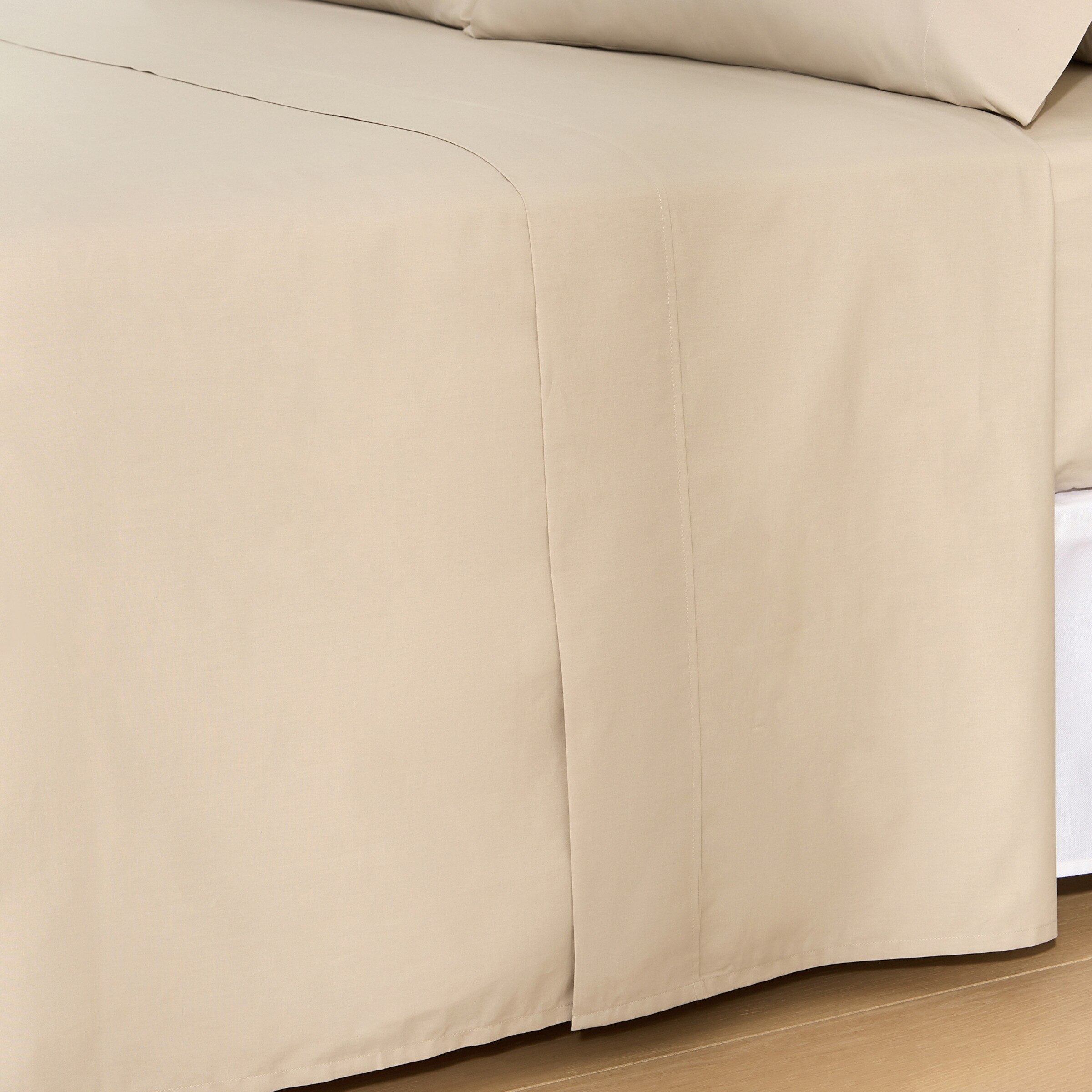 Sábana encimera Algodón Percal 200 hilos - Beige Cama 180 cm Beige-2