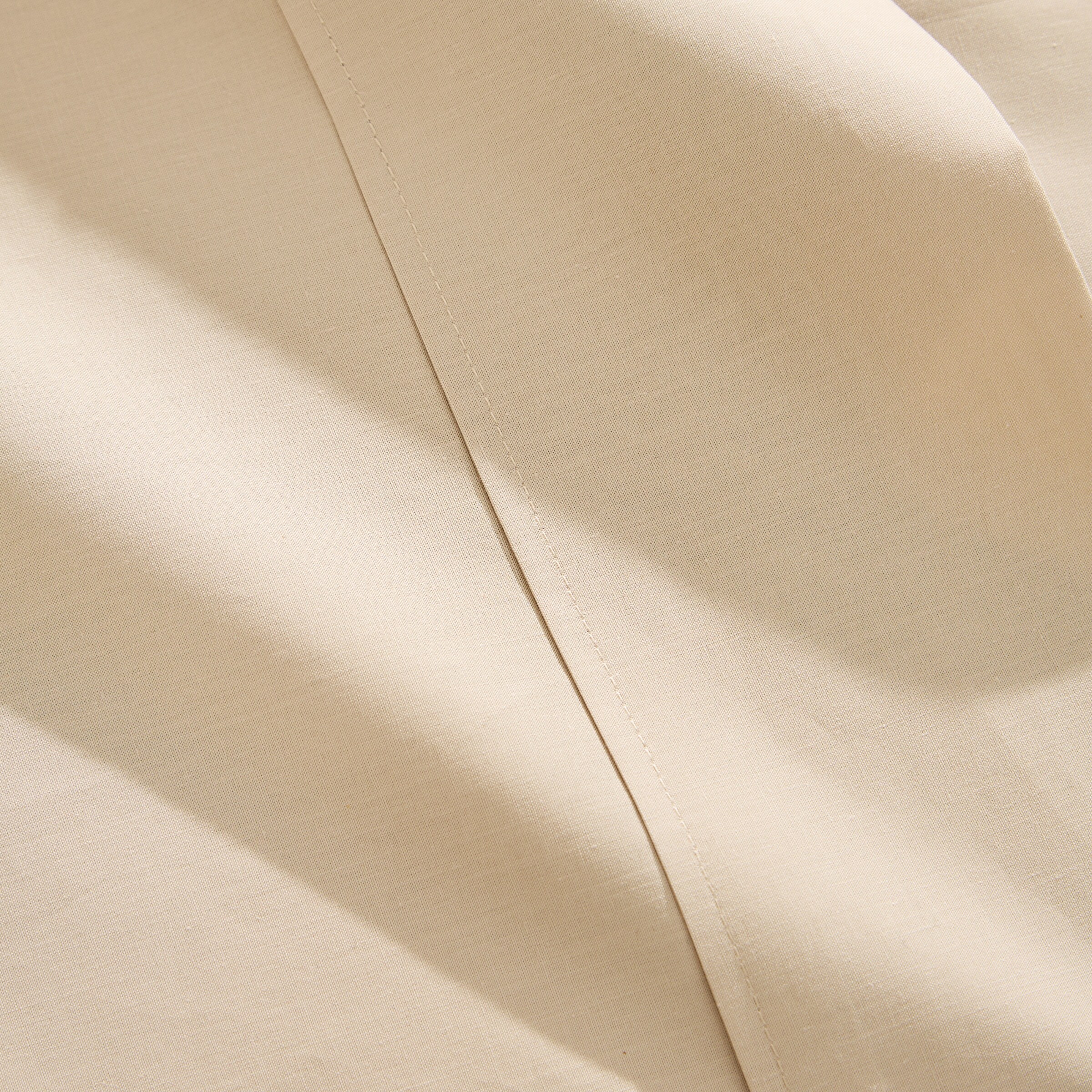 Sábana encimera Algodón Percal 200 hilos - Beige Cama 180 cm Beige-3