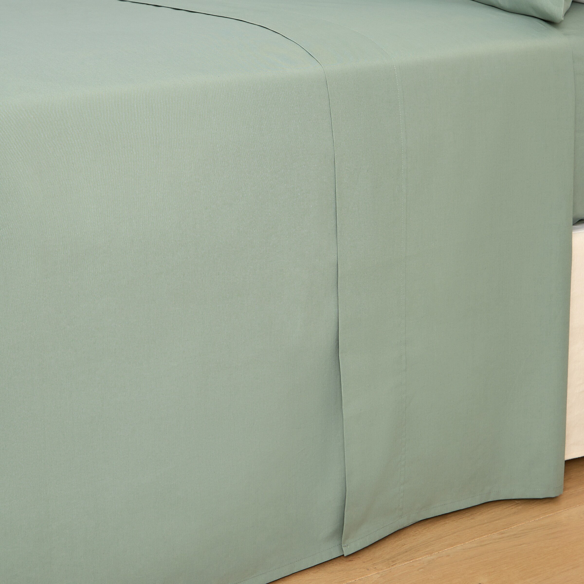 Sábana encimera Algodón Percal 200 hilos - Verde hoja Cama 90 cm Verde hoja-2