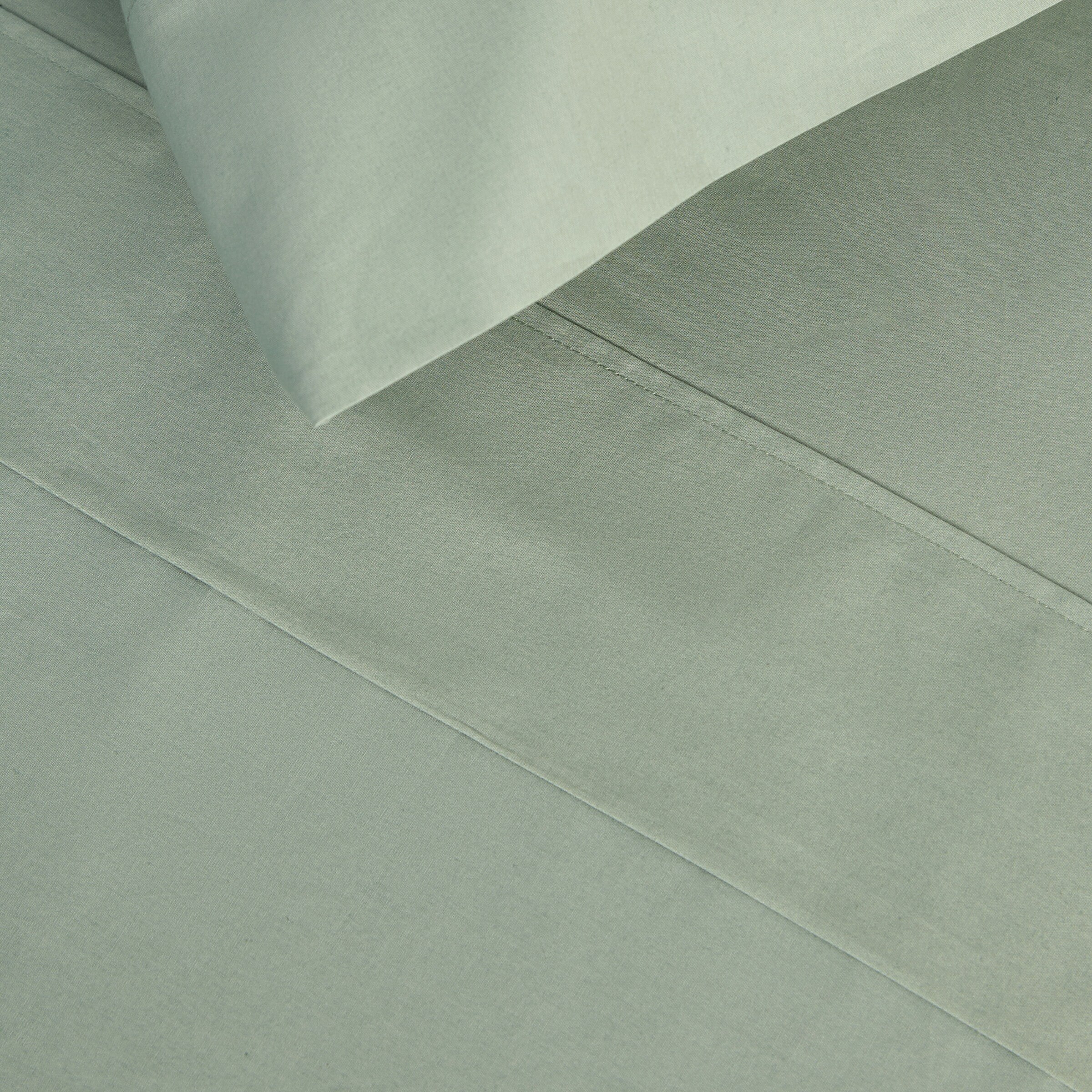 Sábana encimera Algodón Percal 200 hilos - Verde hoja Cama 90 cm Verde hoja-3
