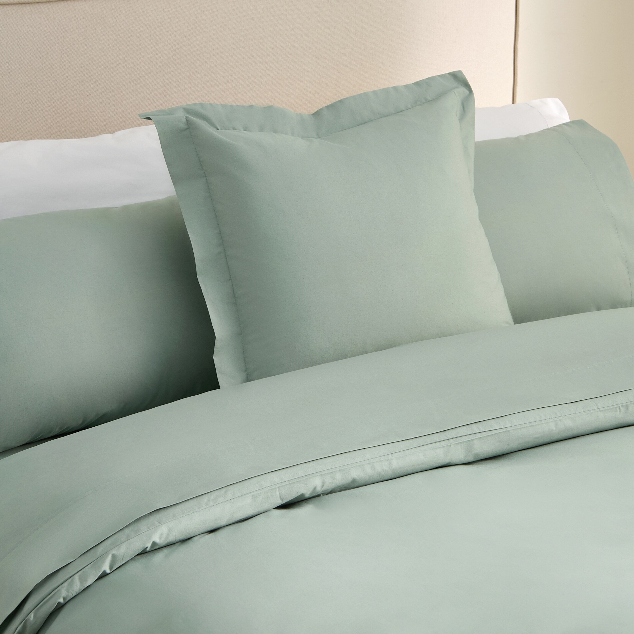 Sábana encimera Algodón Percal 200 hilos - Verde hoja Cama 90 cm Verde hoja-4