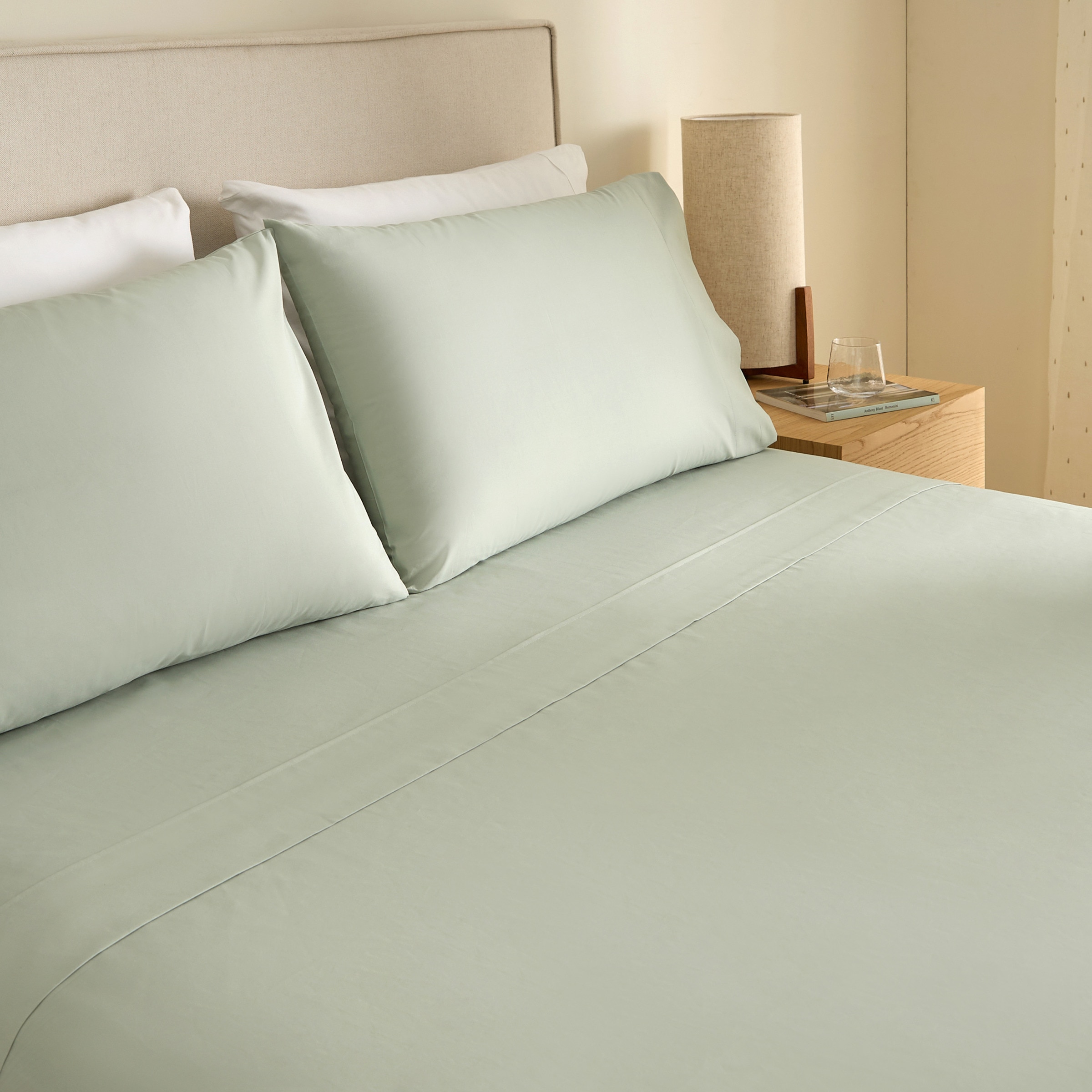 Sábana encimera Algodón Percal 200 hilos - Verde Agua Cama 90 cm Verde Agua-1