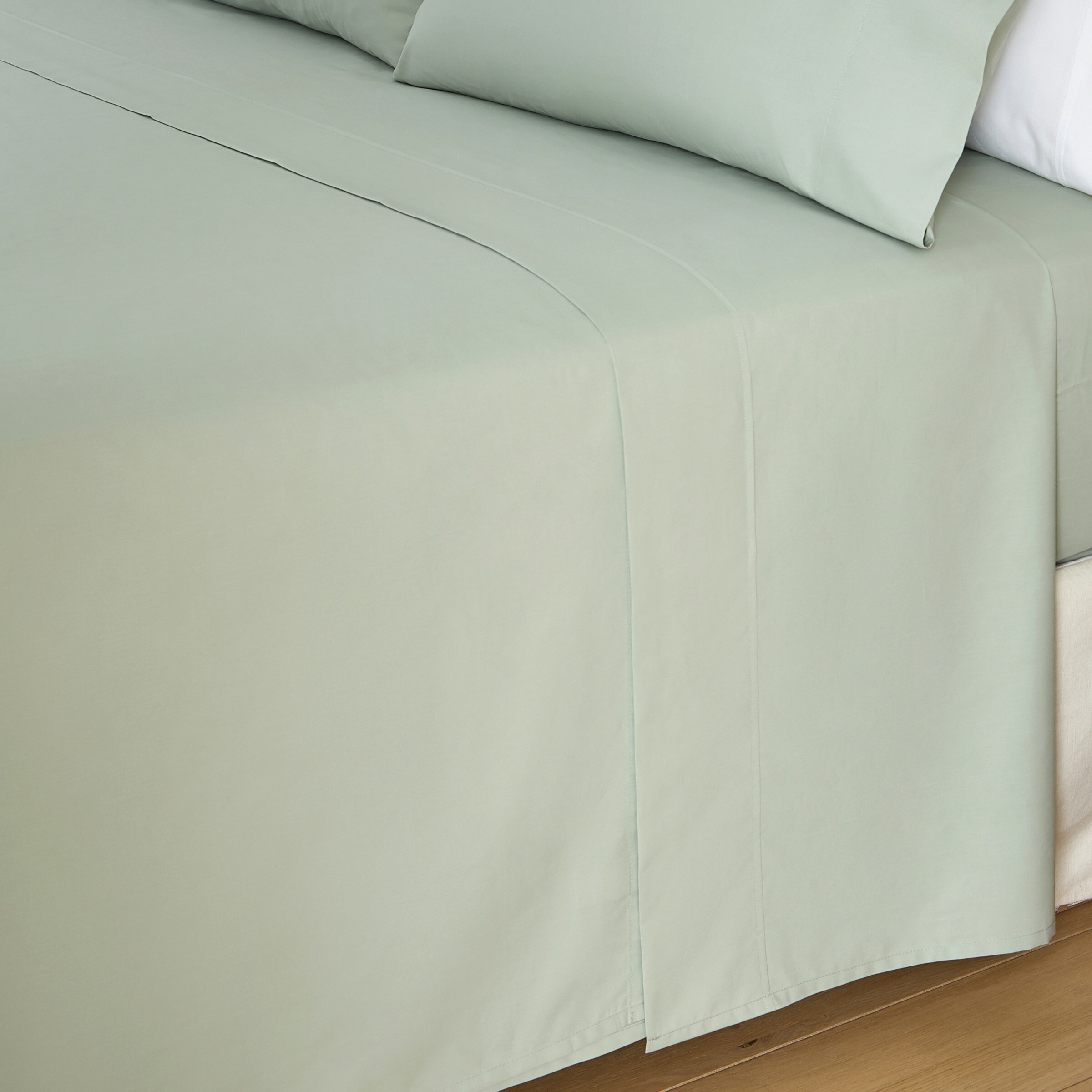 Sábana encimera Algodón Percal 200 hilos - Verde Agua Cama 90 cm Verde Agua-2