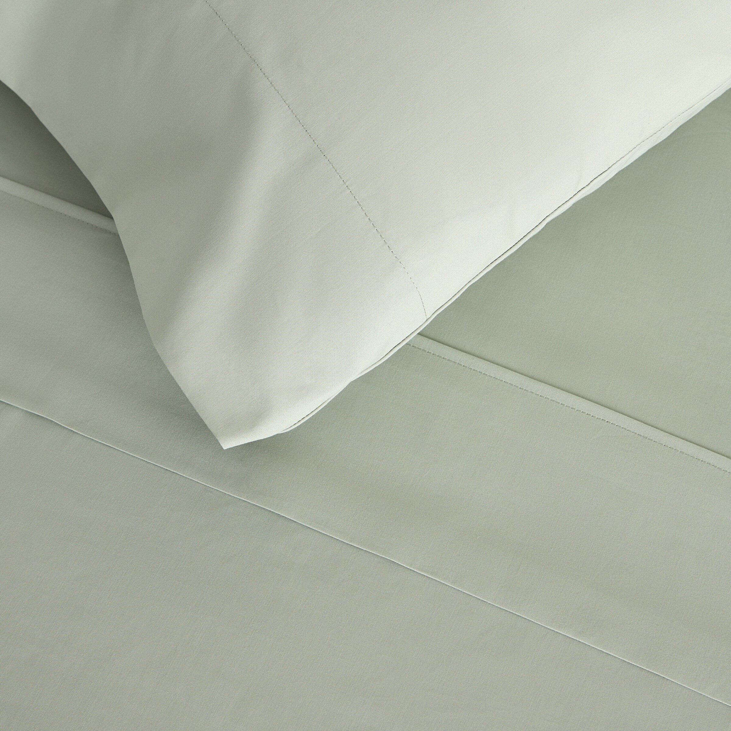 Sábana encimera Algodón Percal 200 hilos - Verde Agua Cama 90 cm Verde Agua-3