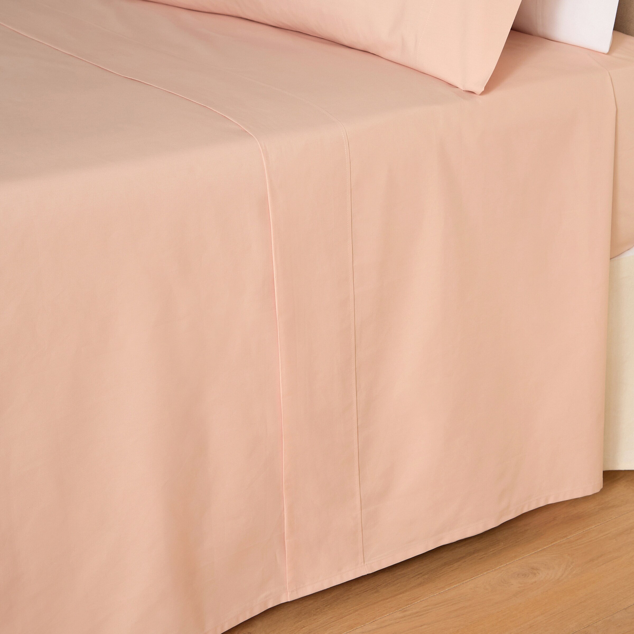 Sábana encimera Algodón Percal 200 hilos - Rosa Pétalo Cama 90 cm Rosa Pétalo-2