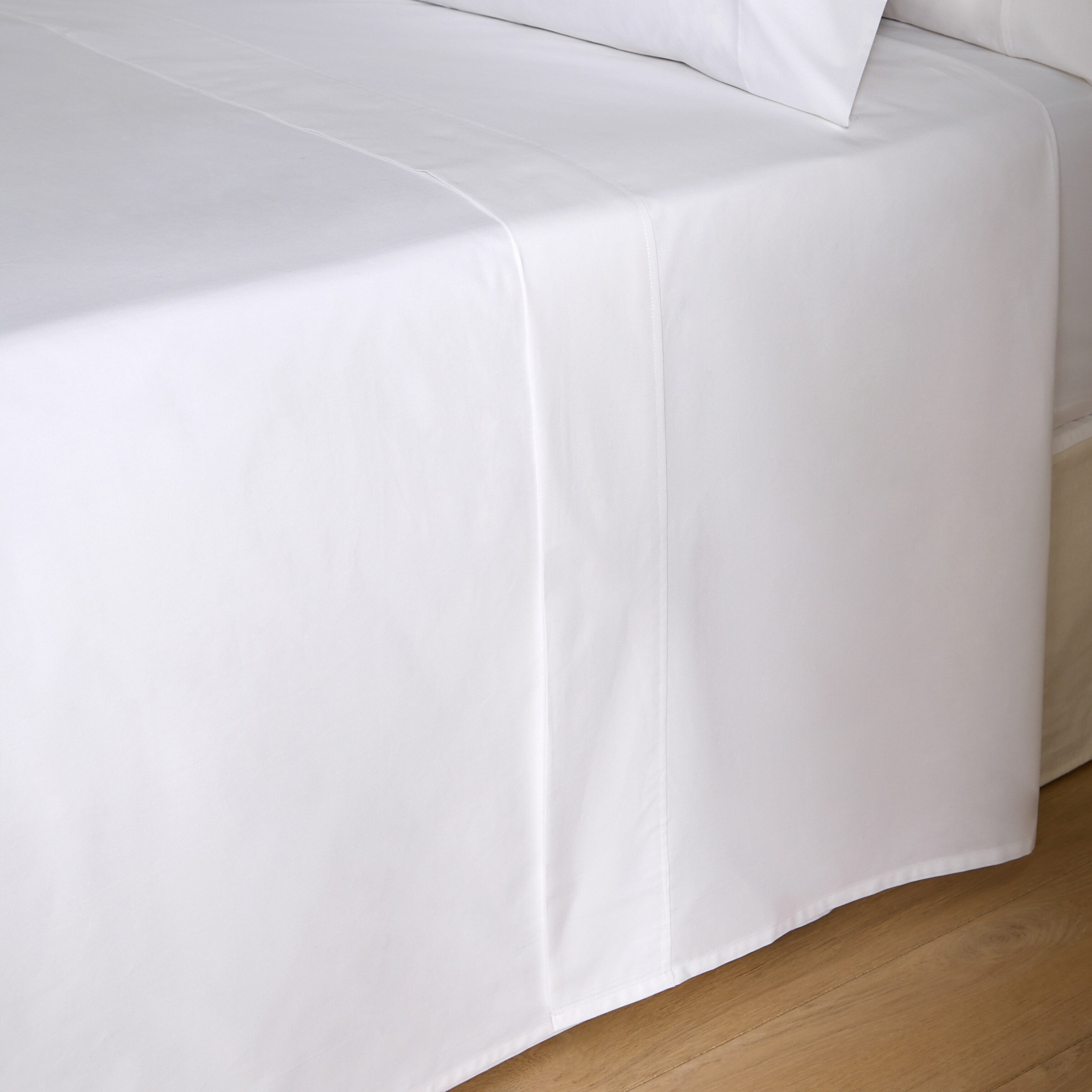 Sábana encimera Algodón Percal 200 hilos - Blanco Cama 180 cm Blanco-2