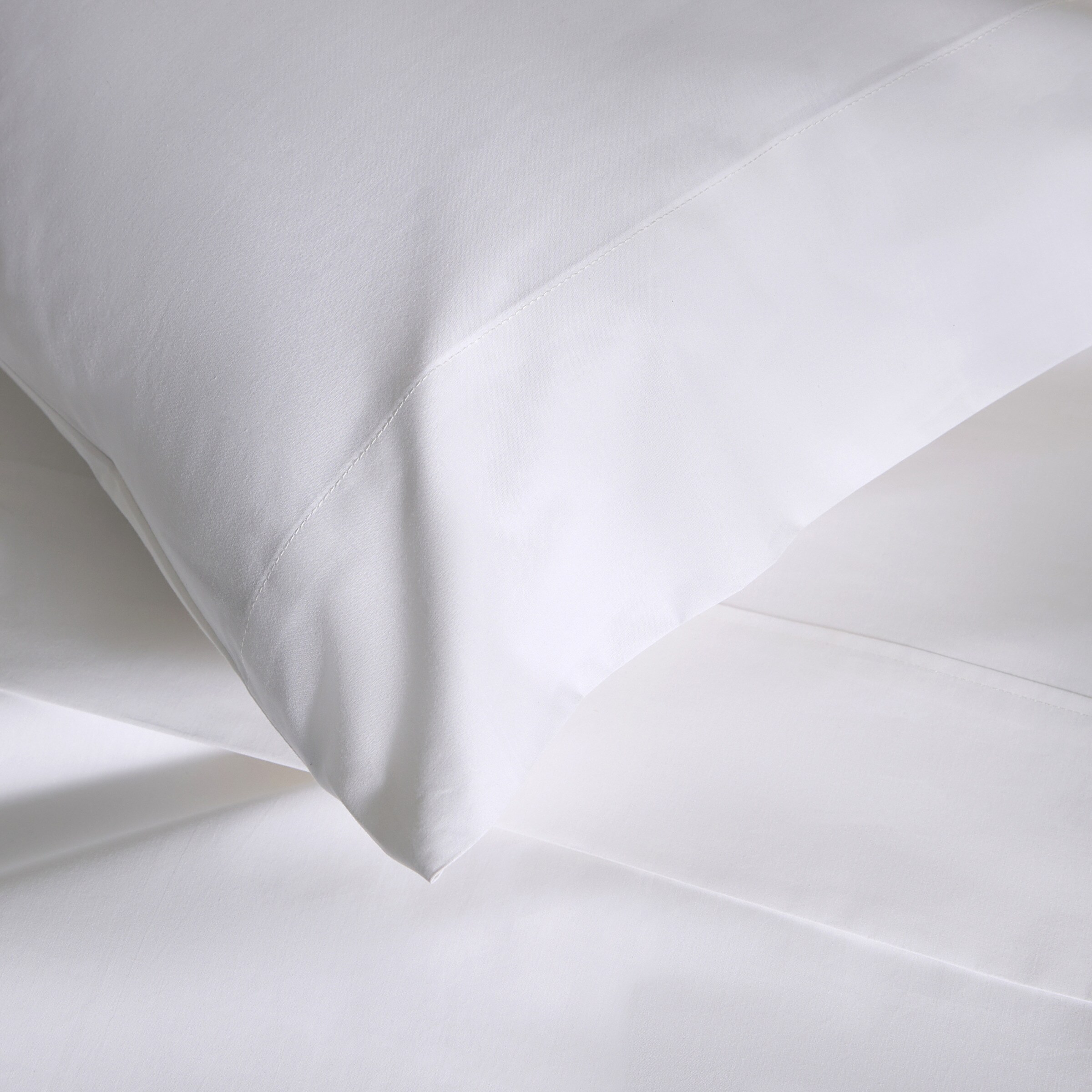 Sábana encimera Algodón Percal 200 hilos - Blanco Cama 180 cm Blanco-3