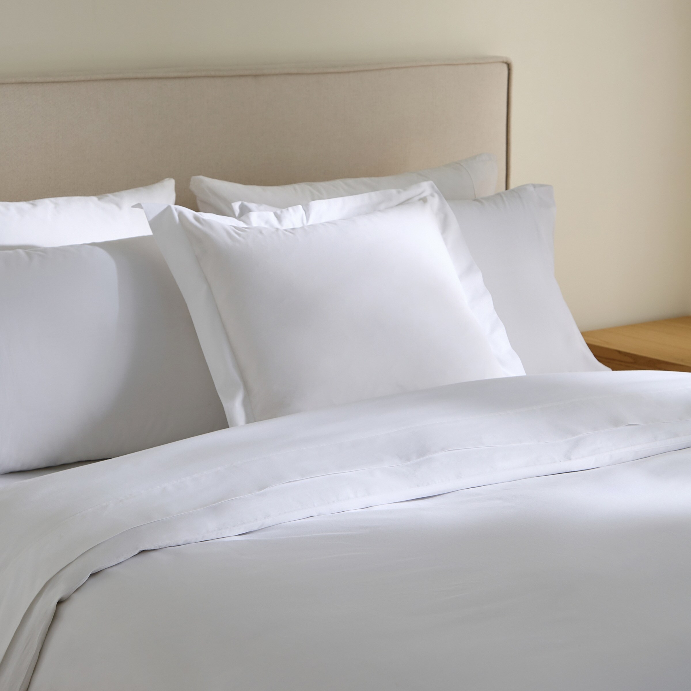 Sábana encimera Algodón Percal 200 hilos - Blanco Cama 180 cm Blanco-4
