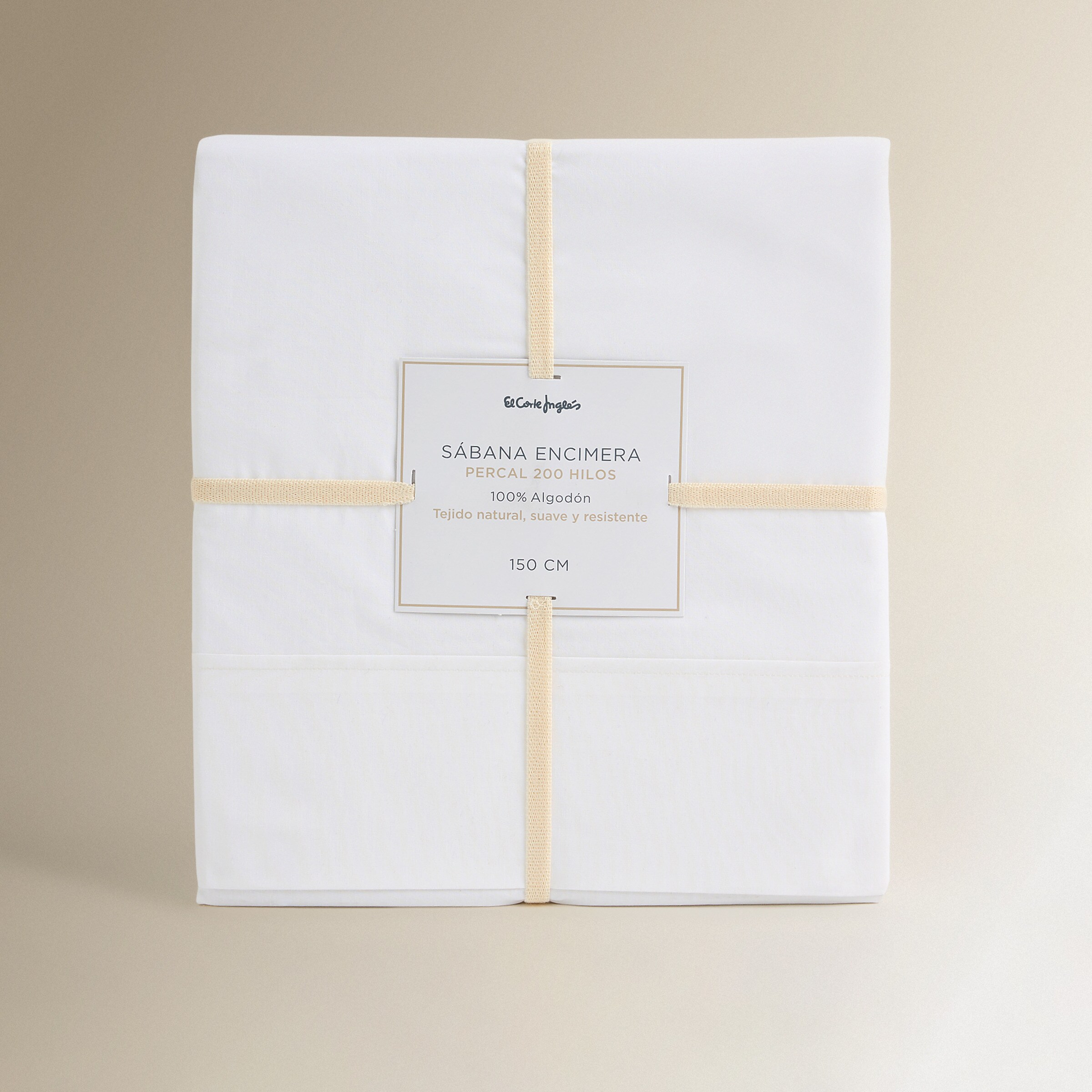 Sábana encimera Algodón Percal 200 hilos - Blanco Cama 180 cm Blanco-6