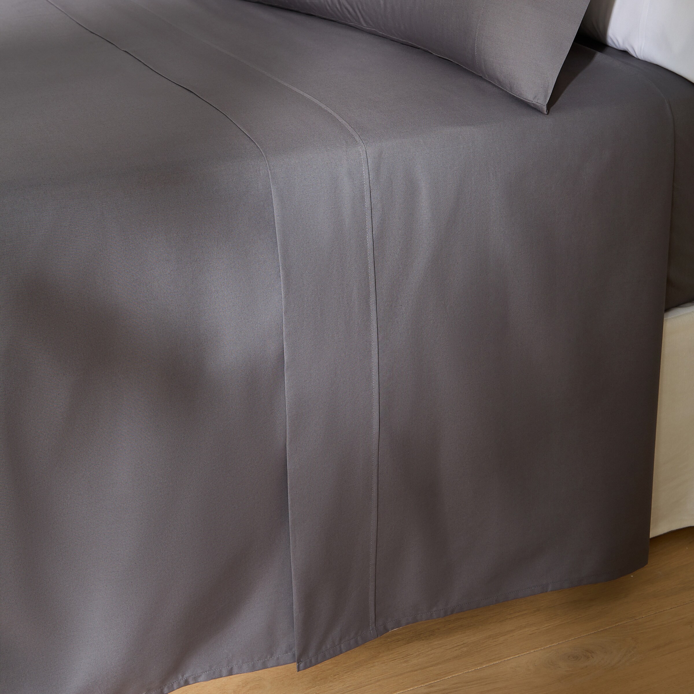 Lençol de Cima de Algodão Percal 200 Fios Antracite-2