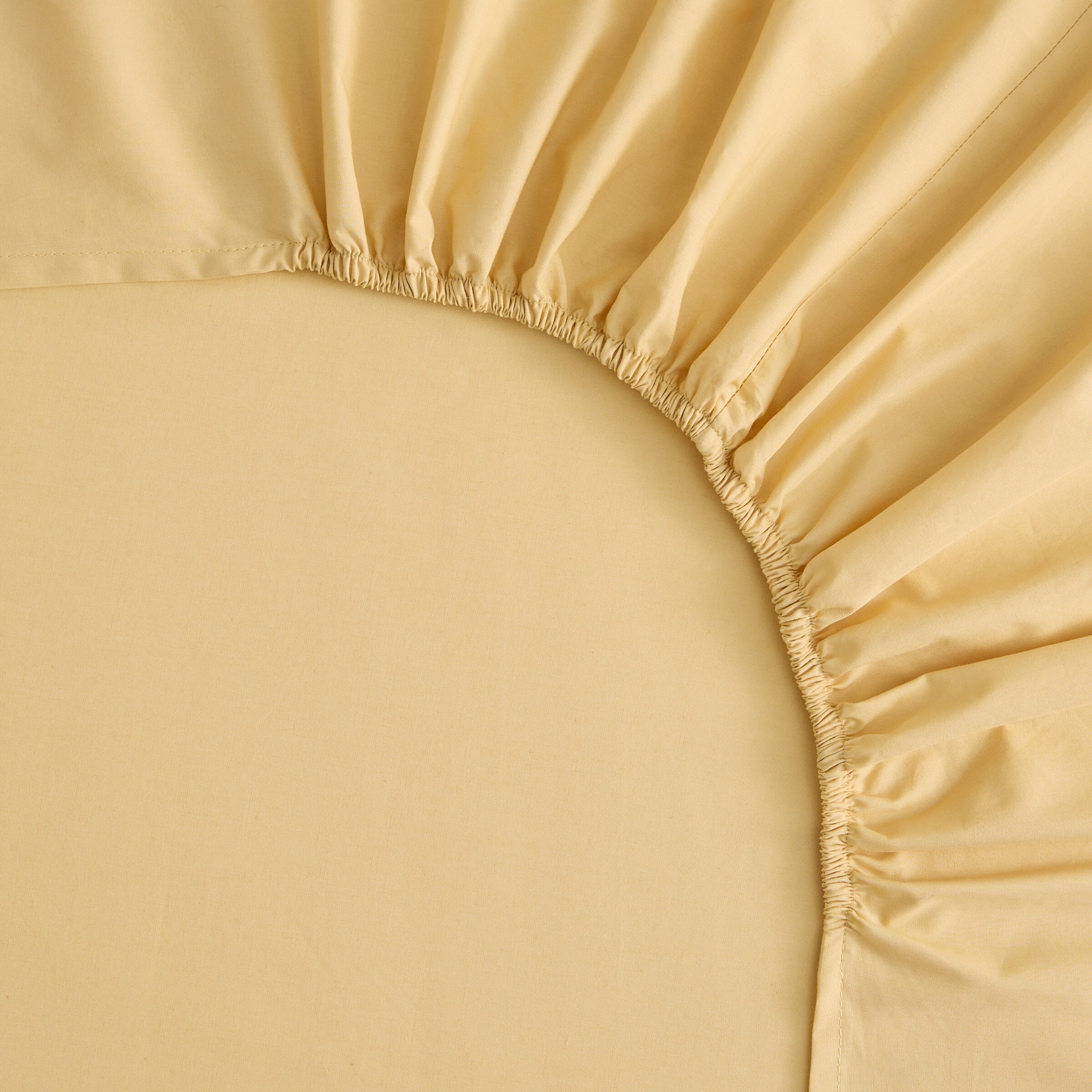 Sábana bajera Algodón Percal 200 hilos platabanda 35 cm - Mostaza Cama 90 cm Mostaza-3