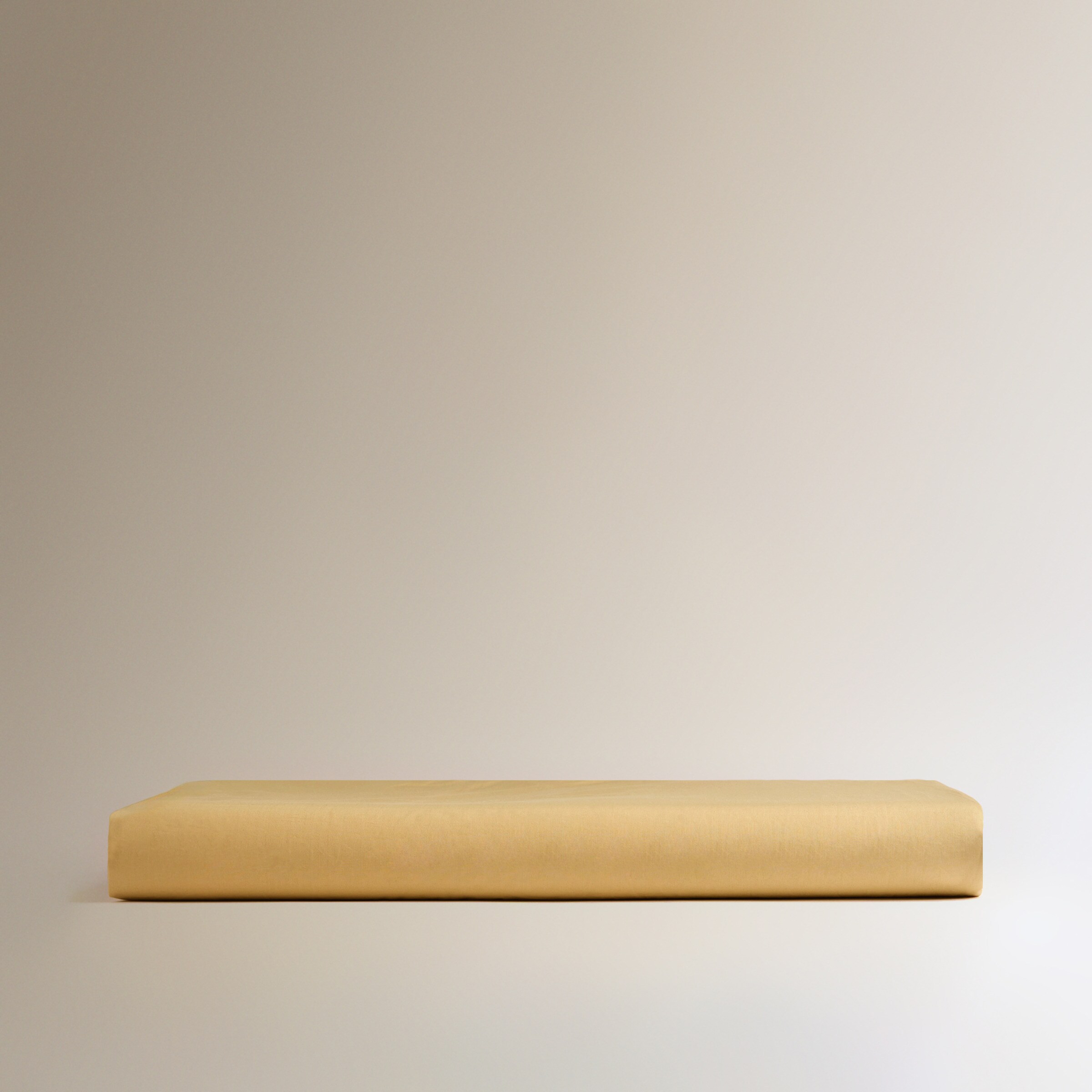 Sábana bajera Algodón Percal 200 hilos platabanda 35 cm - Mostaza Cama 90 cm Mostaza-4