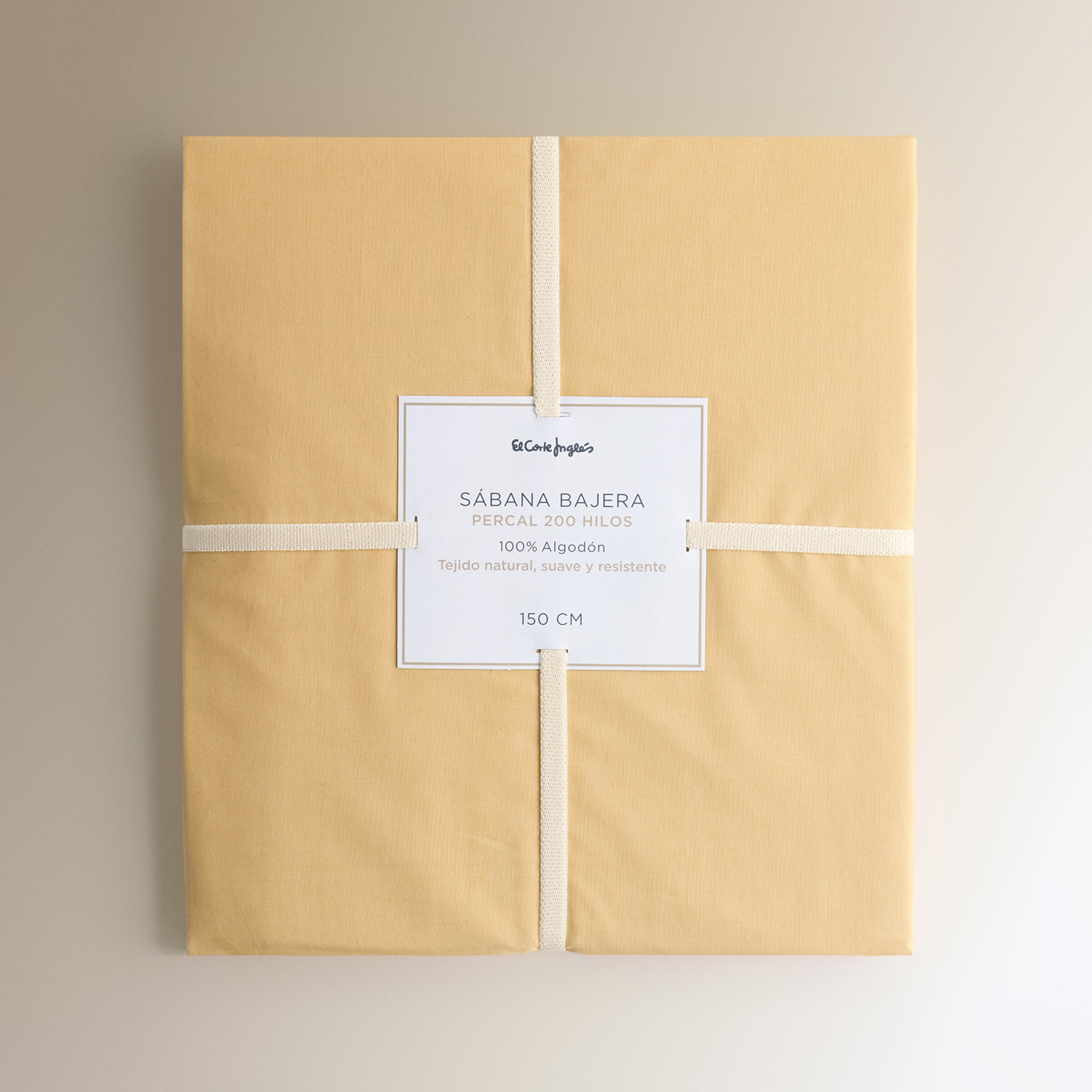 Sábana bajera Algodón Percal 200 hilos platabanda 35 cm - Mostaza Cama 90 cm Mostaza-5