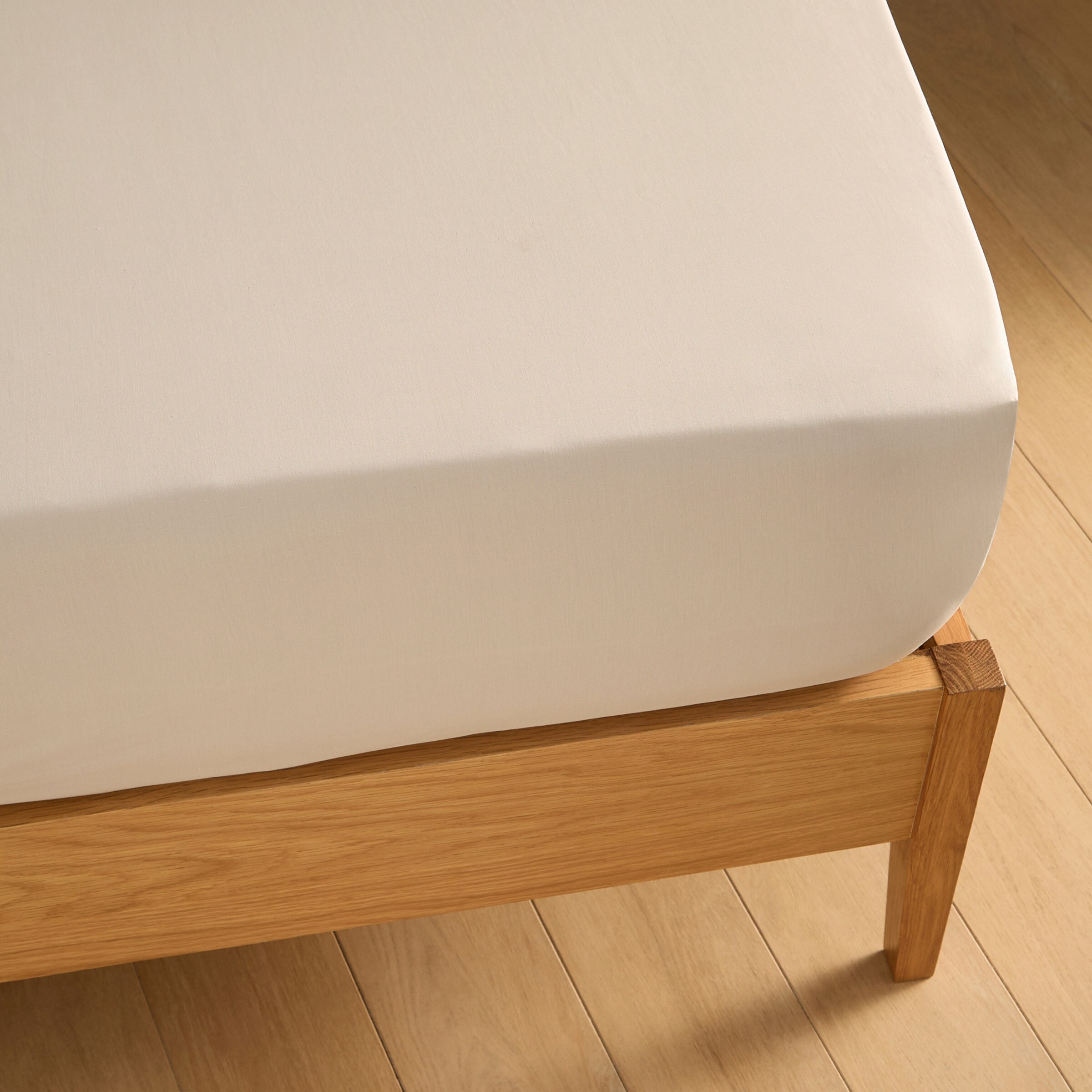 Sábana bajera Algodón Percal 200 hilos platabanda 35 cm - Beige Cama 135 cm Beige-2