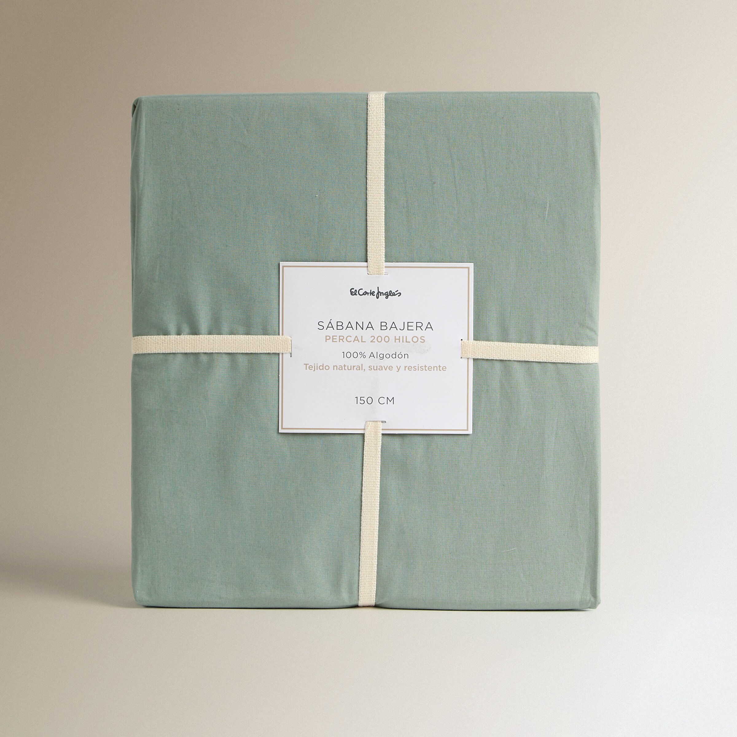 Sábana bajera Algodón Percal 200 hilos platabanda 35 cm - Verde hoja Cama 90 cm Verde hoja-5