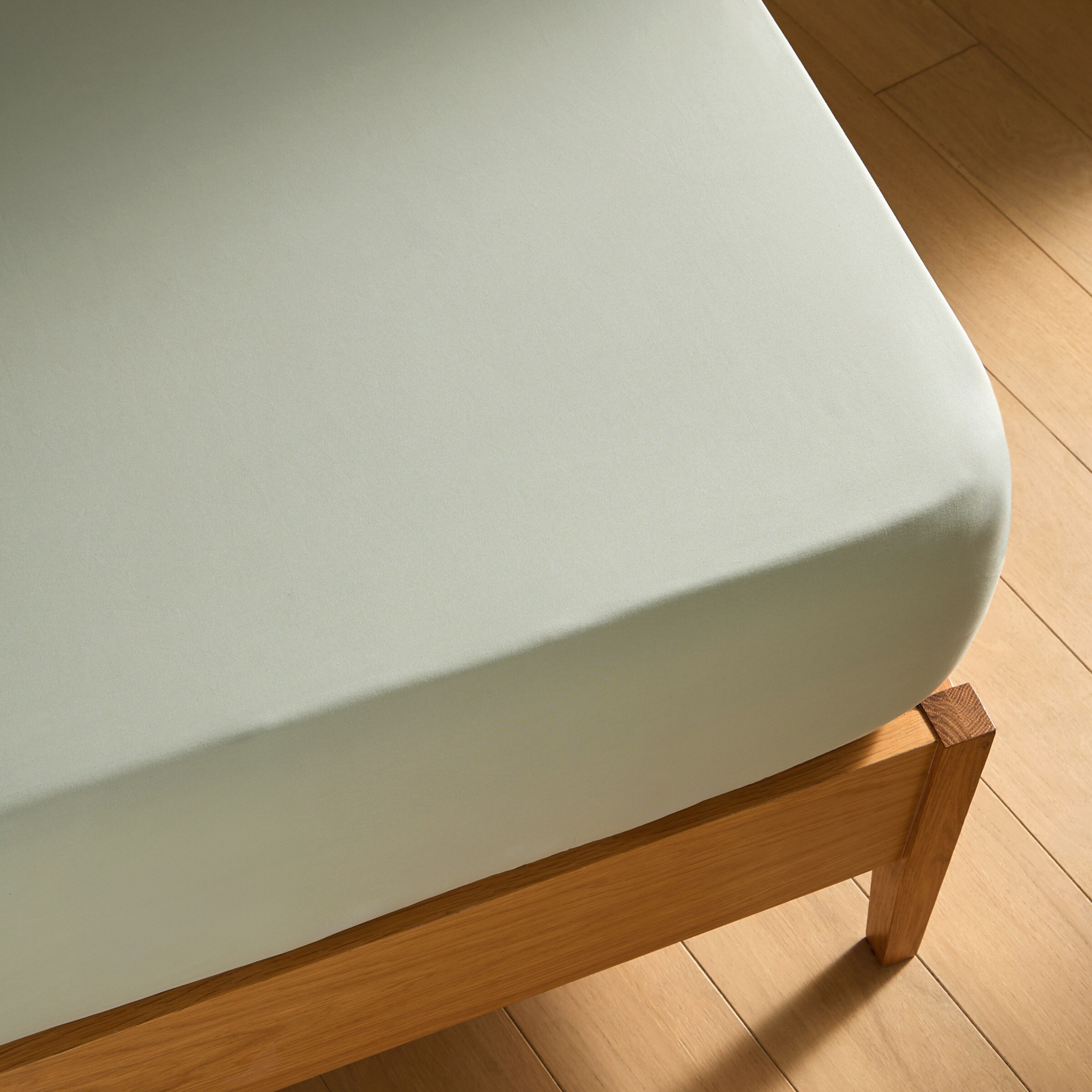 Sábana bajera Algodón Percal 200 hilos platabanda 35 cm - Verde Agua Cama 90 cm Verde Agua-2
