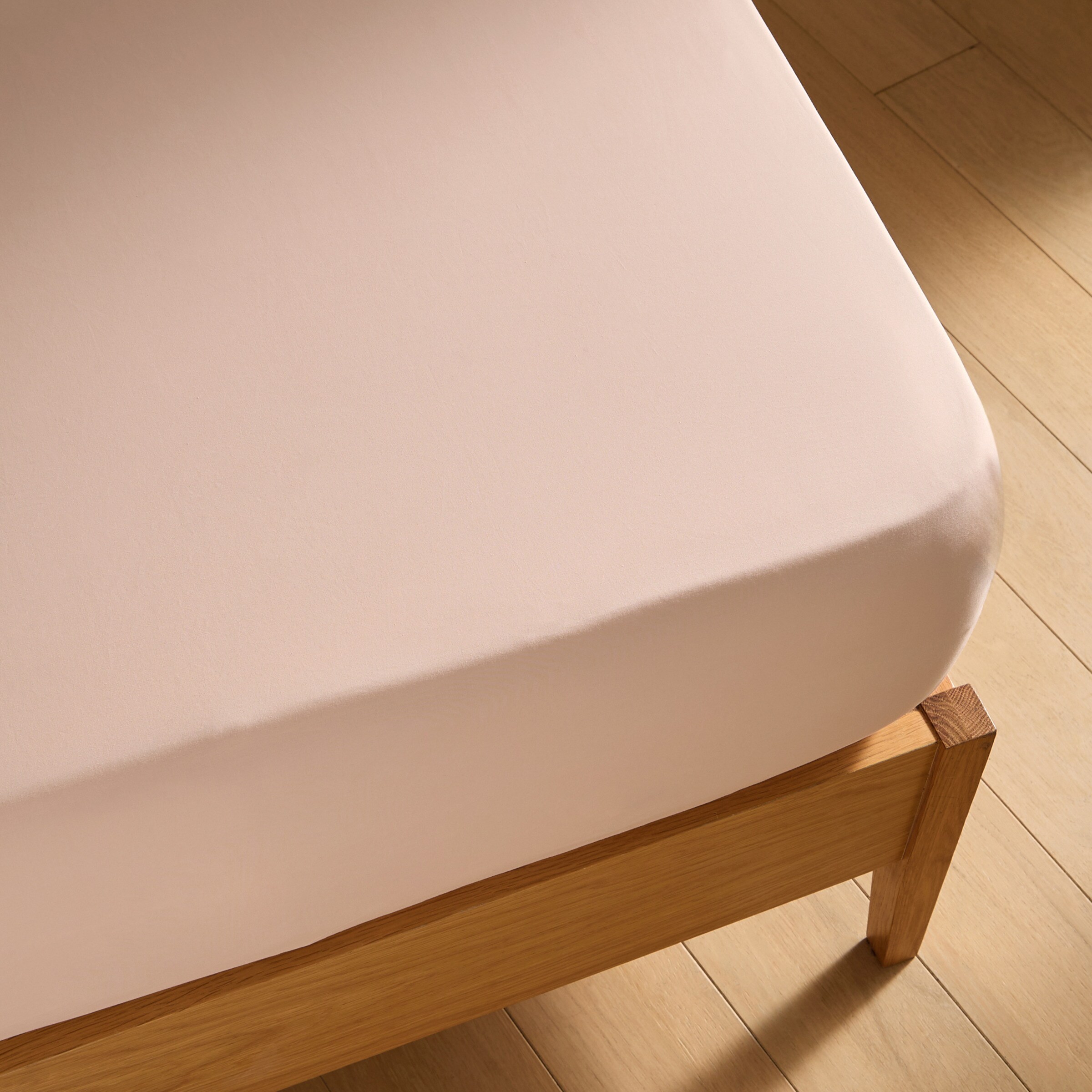Sábana bajera Algodón Percal 200 hilos platabanda 35 cm - Rosa Pétalo Cama 90 cm Rosa Pétalo-2