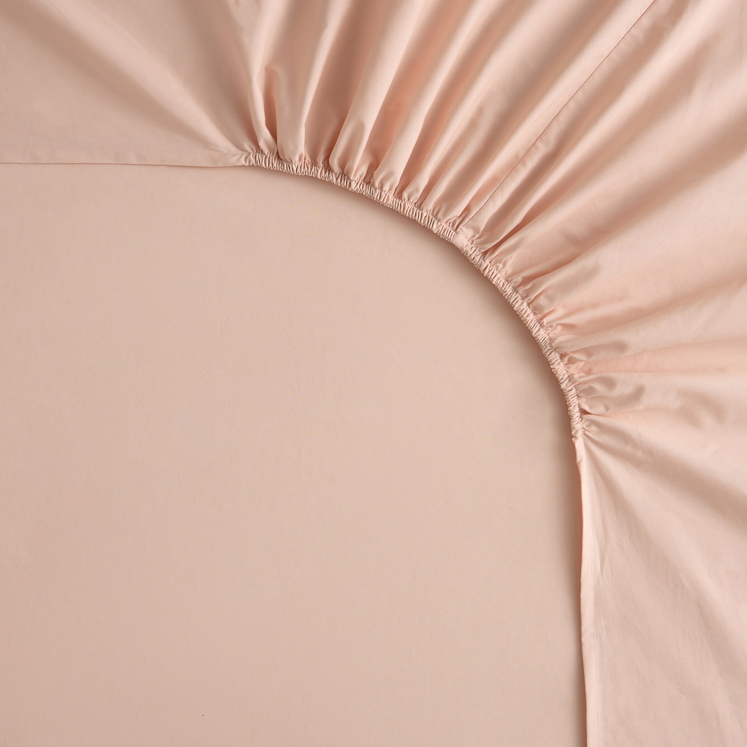 Sábana bajera Algodón Percal 200 hilos platabanda 35 cm - Rosa Pétalo Cama 90 cm Rosa Pétalo-3