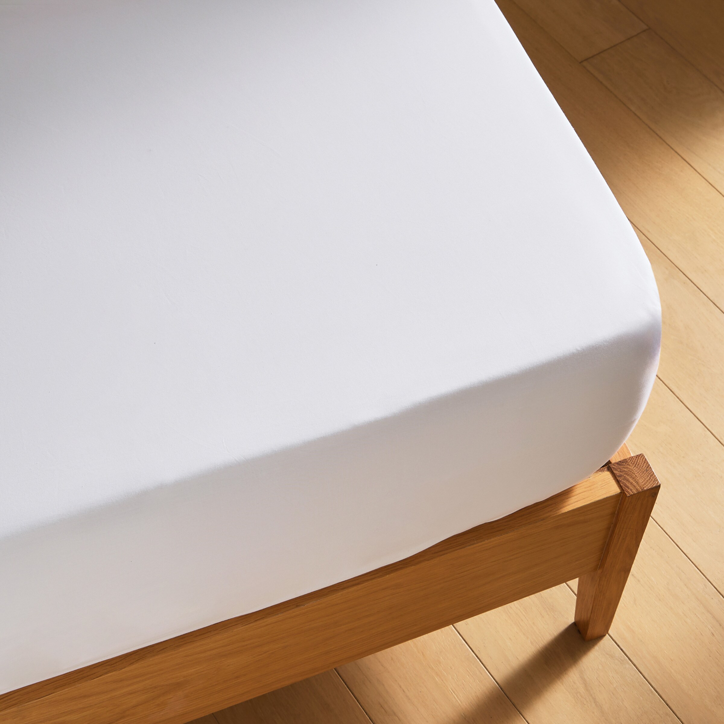 Sábana bajera Algodón Percal 200 hilos platabanda 35 cm - Blanco Cama 135 cm Blanco-2