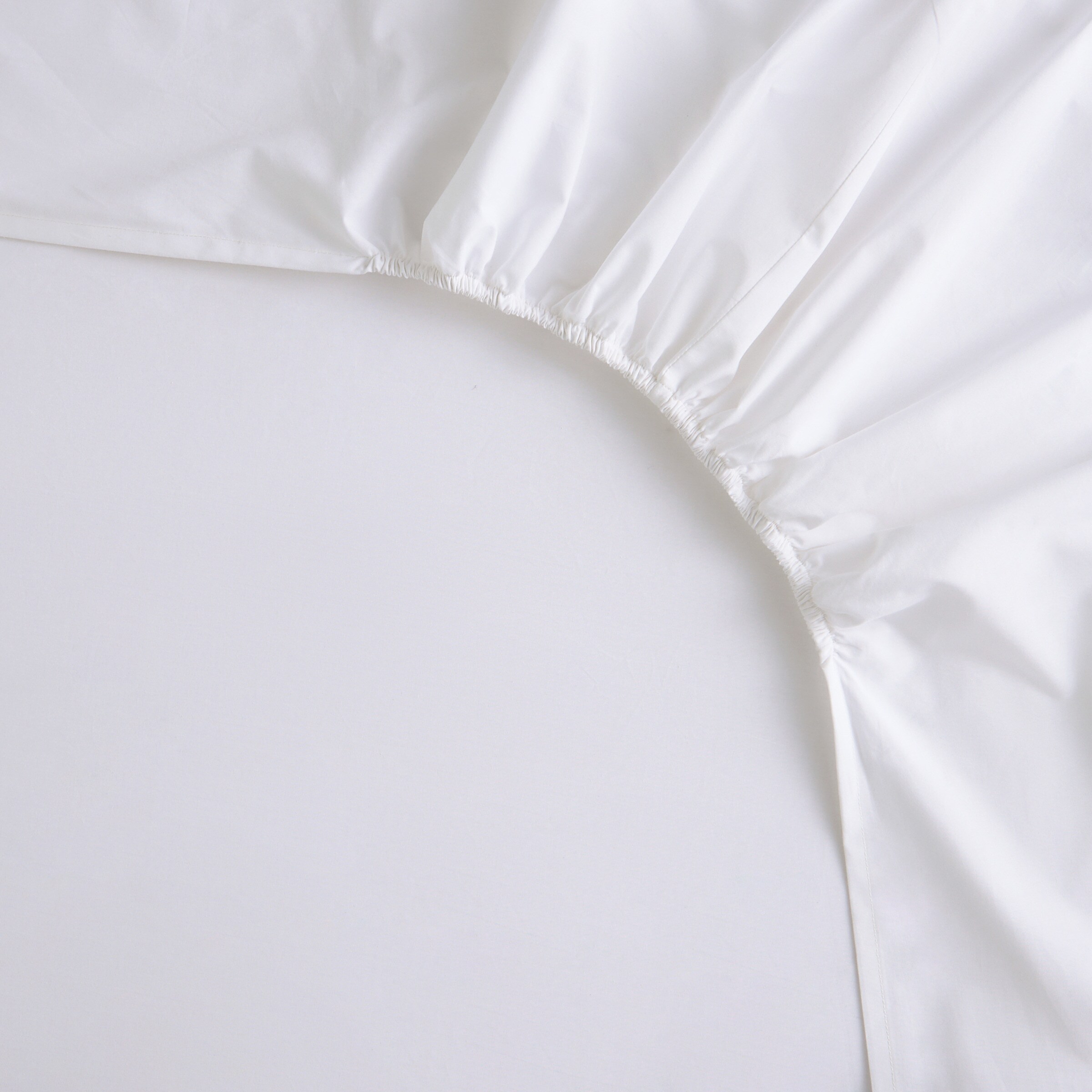 Sábana bajera Algodón Percal 200 hilos platabanda 35 cm - Blanco Cama 135 cm Blanco-3